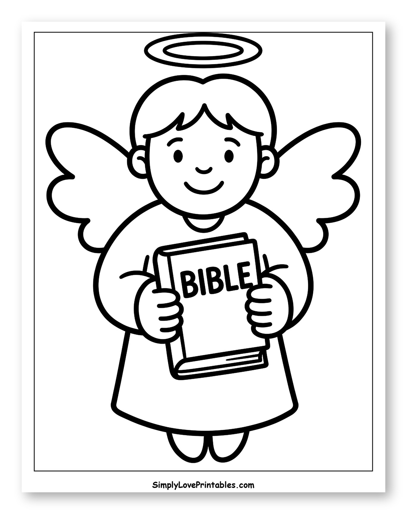 Cute Angel Holding a Bible