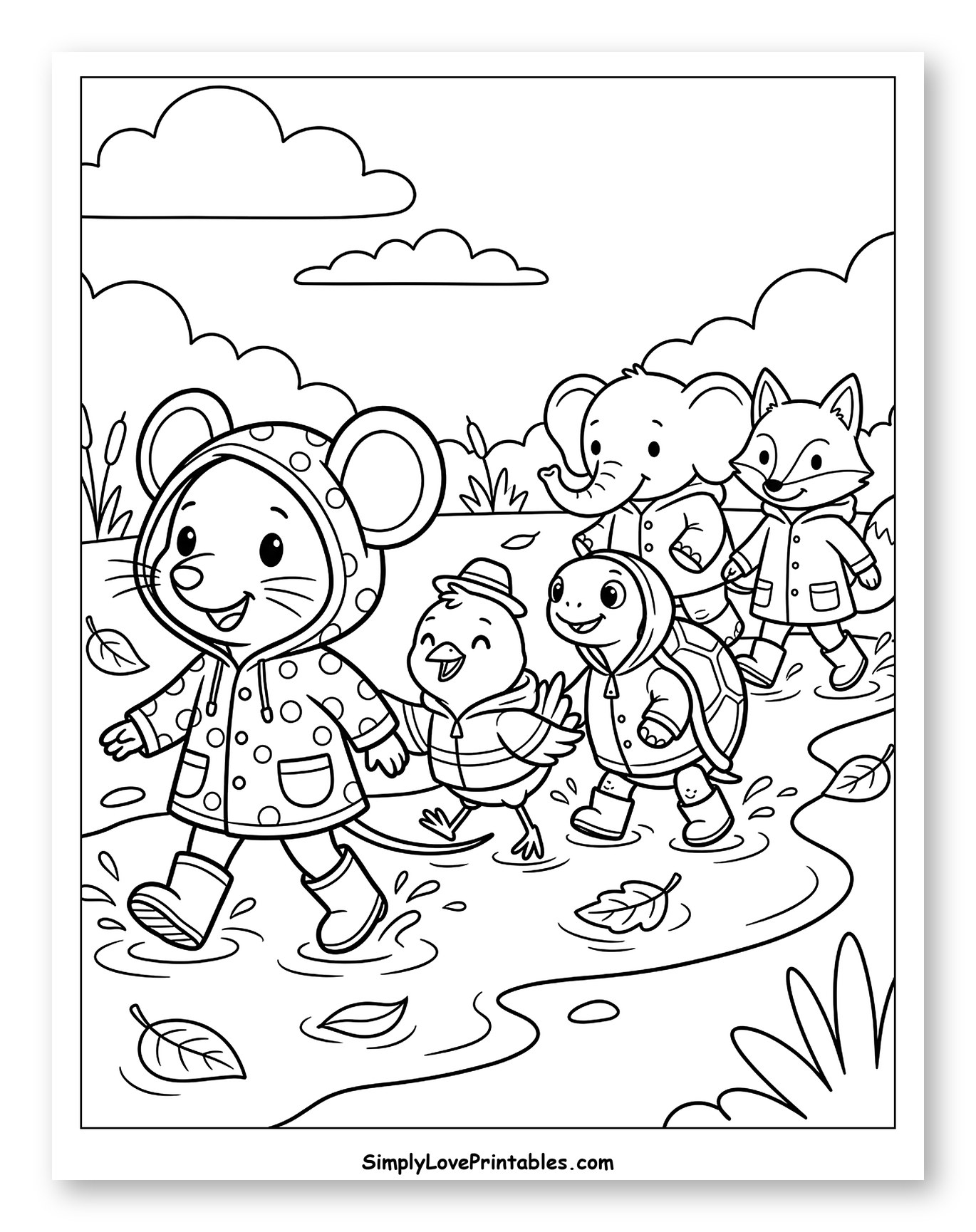 Cute Animals Walking in Rain Jackets