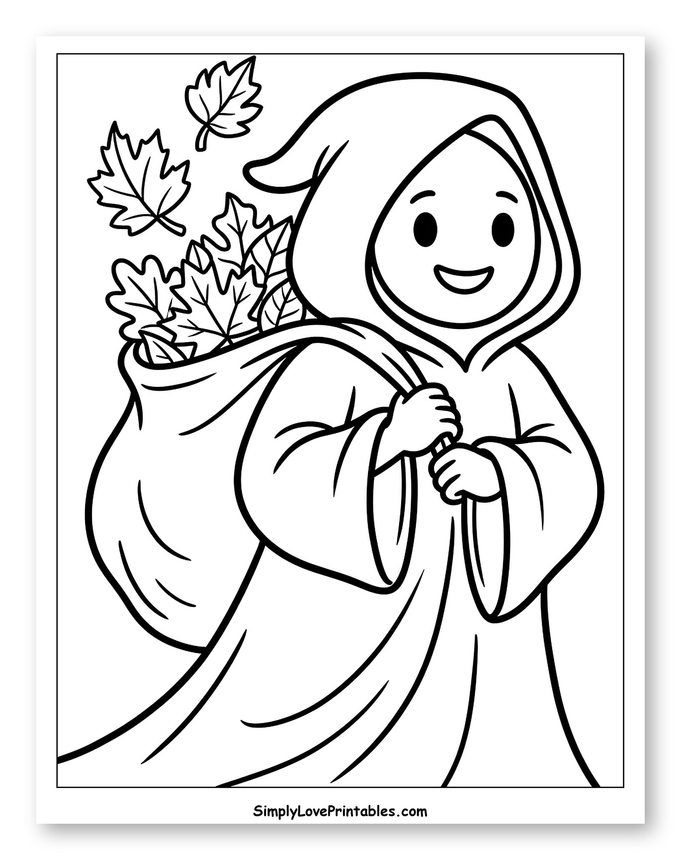 Cute Autumn Leaf Gatherer