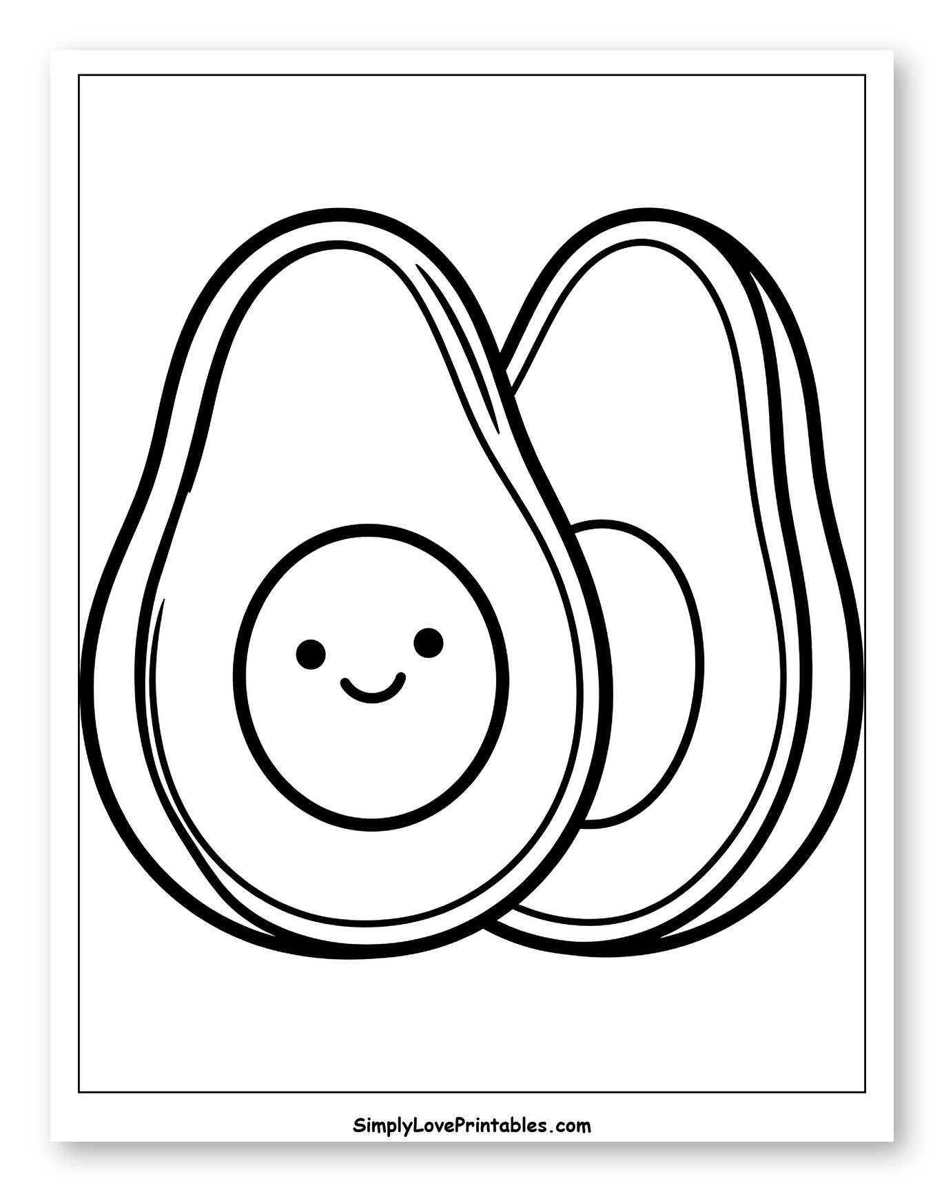 Cute Avocado Halves with Happy Face