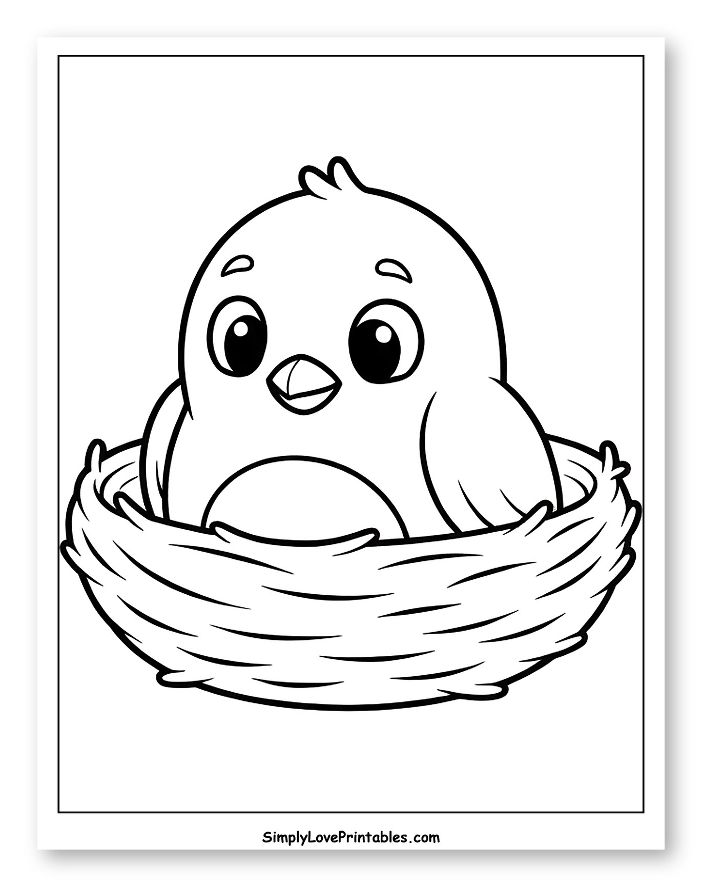 Cute Baby Bird in a Nest