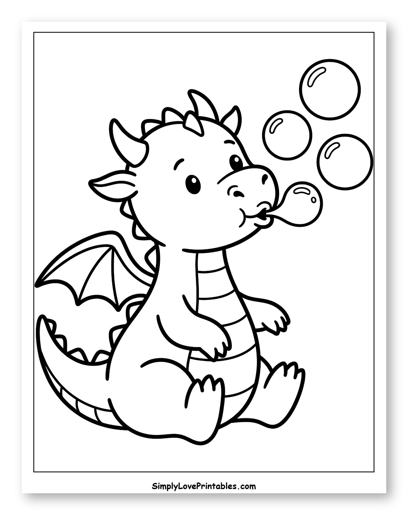 Cute Baby Dragon Blowing Bubbles