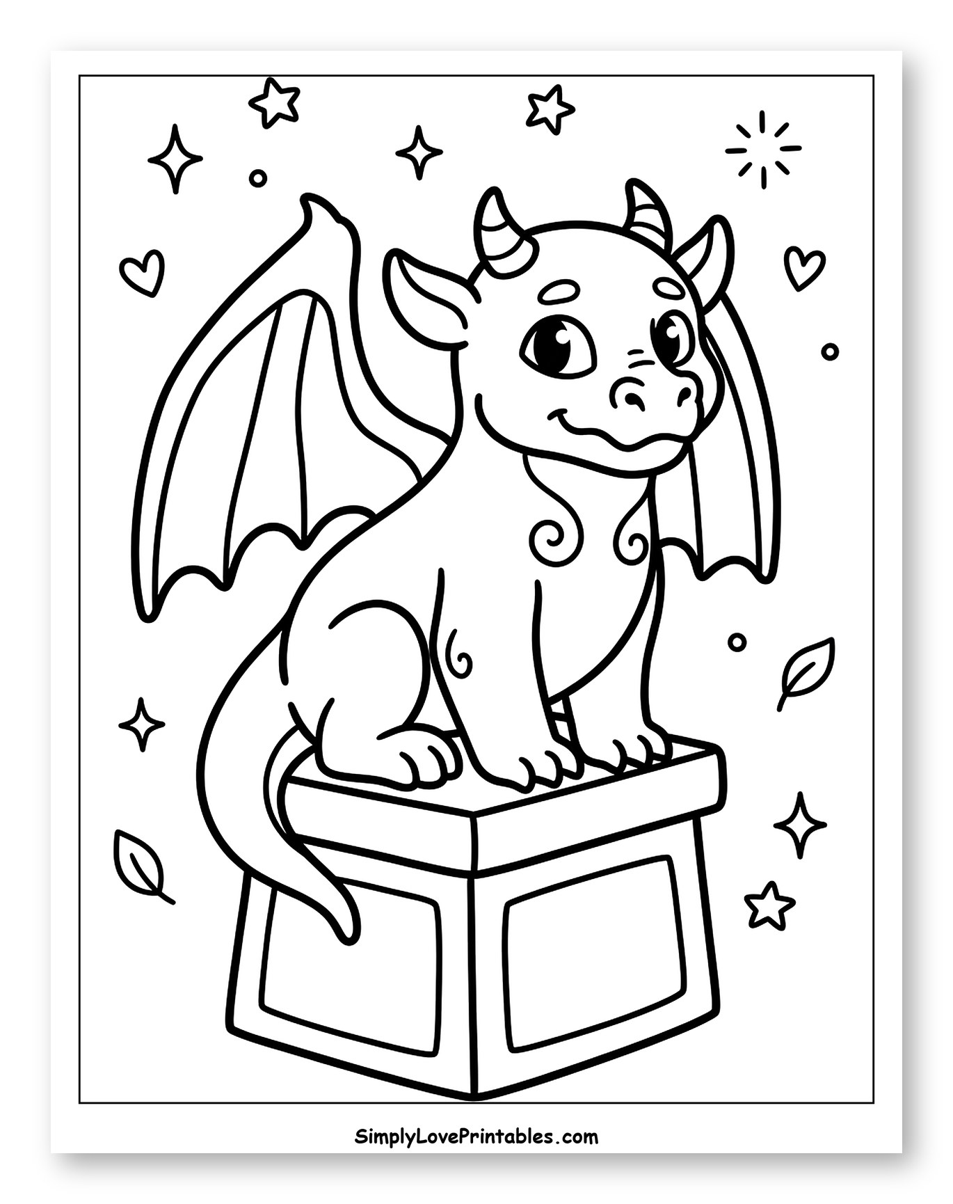 Cute Baby Dragon Gargoyle Sitting on a Block