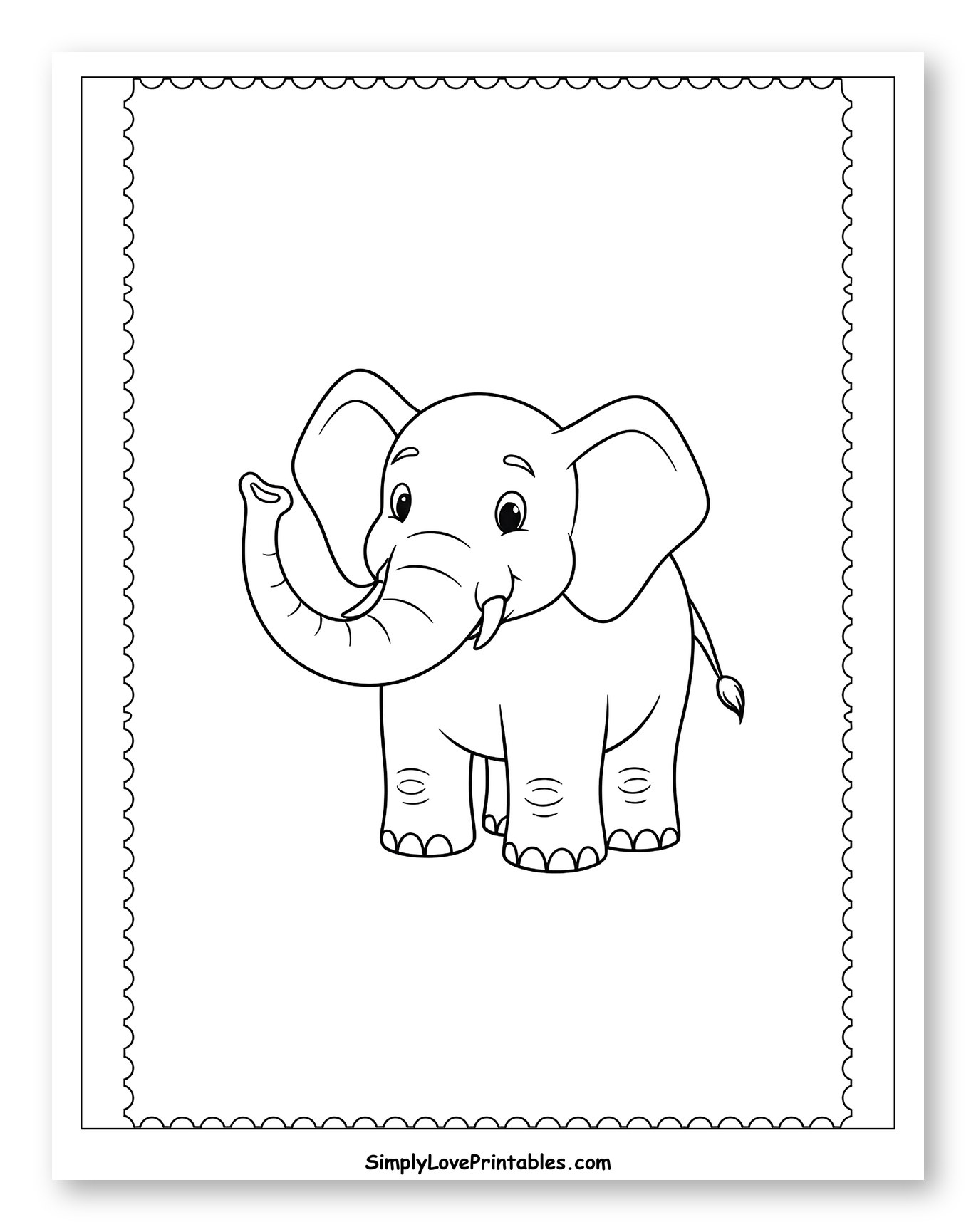Cute Baby Elephant Waving Trunk