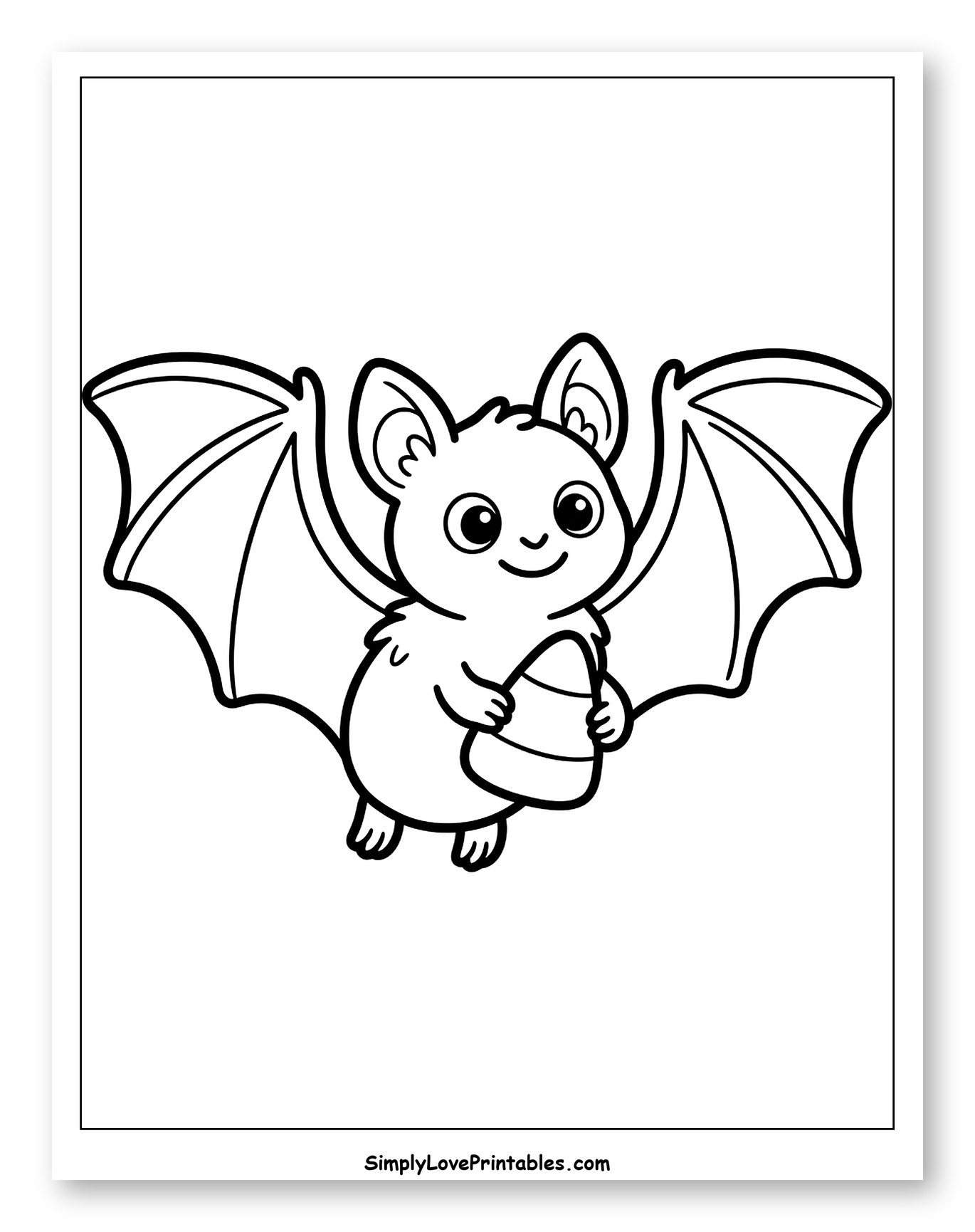 Cute Bat Holding Candy Corn