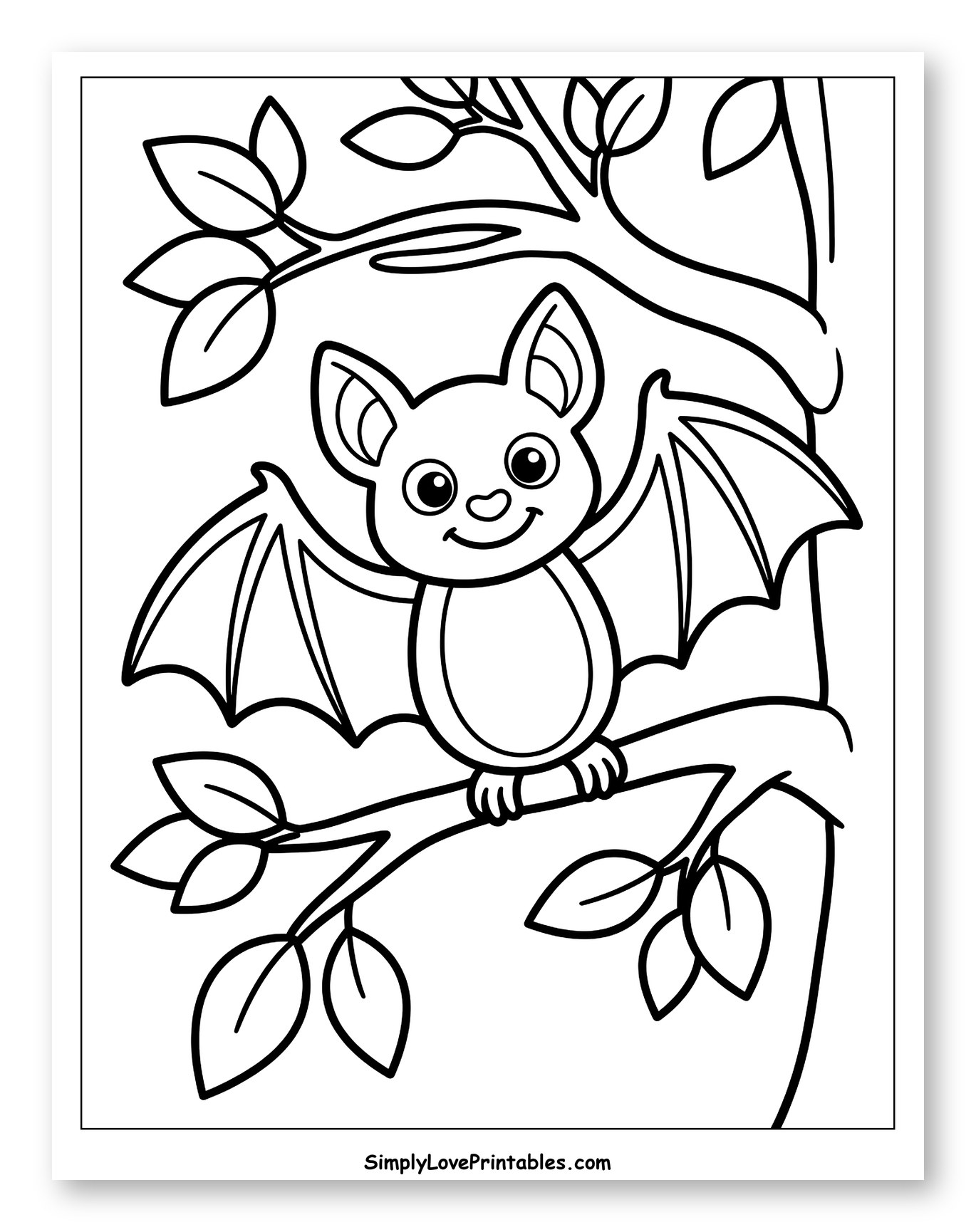 Cute Bat Perched on a Tree Branch
