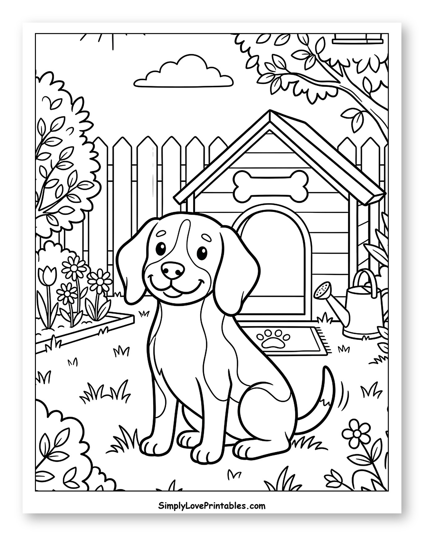 Cute Beagle Dog in a Sunny Backyard