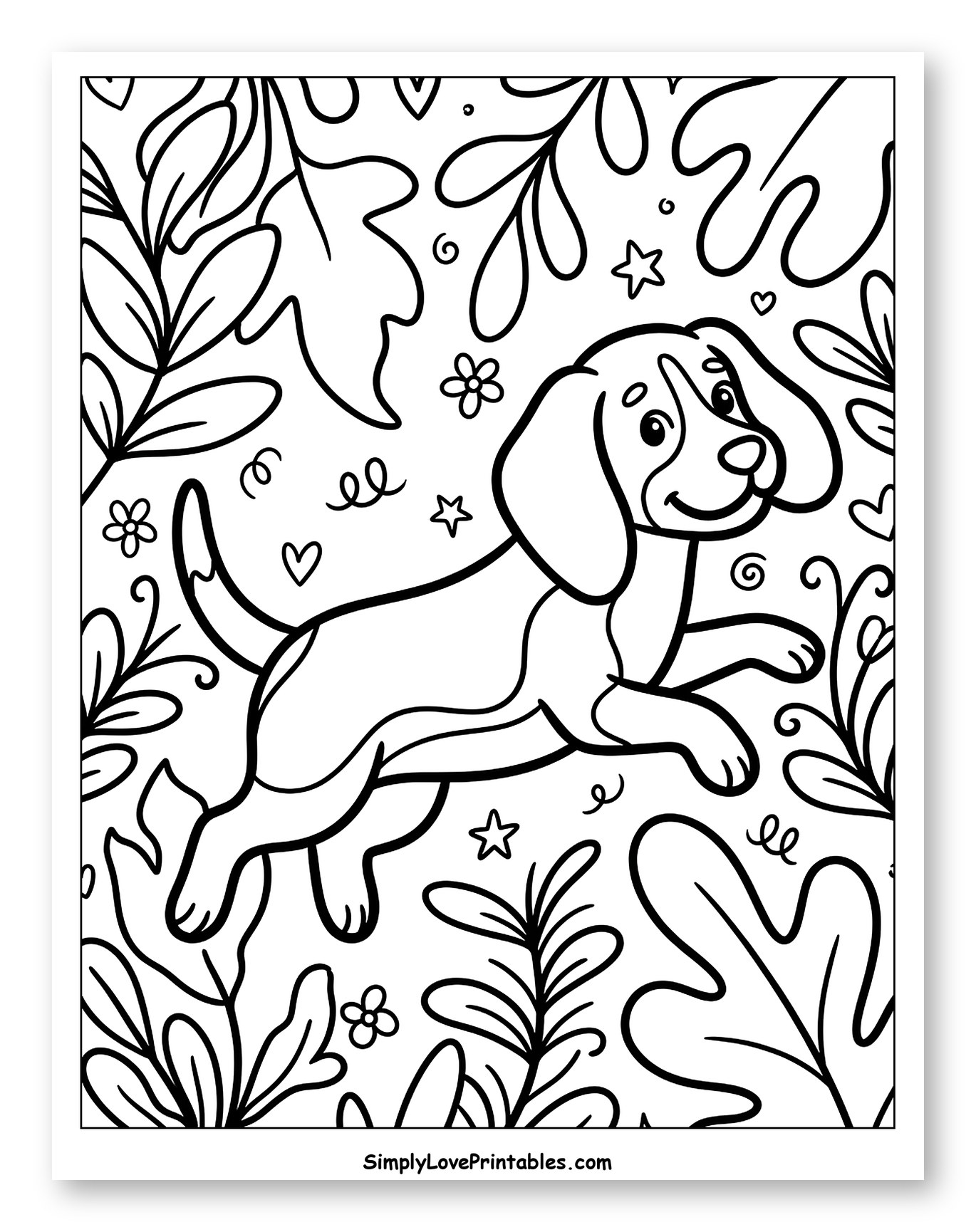 Cute Beagle Puppy Playing Among Leaves