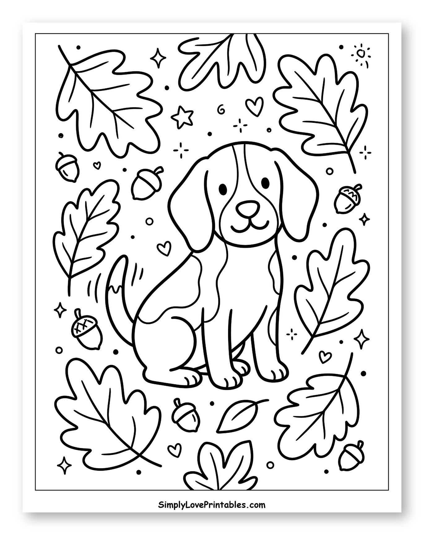 Cute Beagle Puppy Surrounded by Autumn Leaves