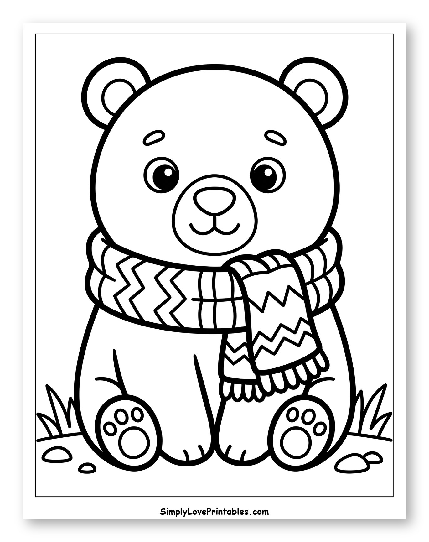 Cute Bear Wearing Warm Scarf