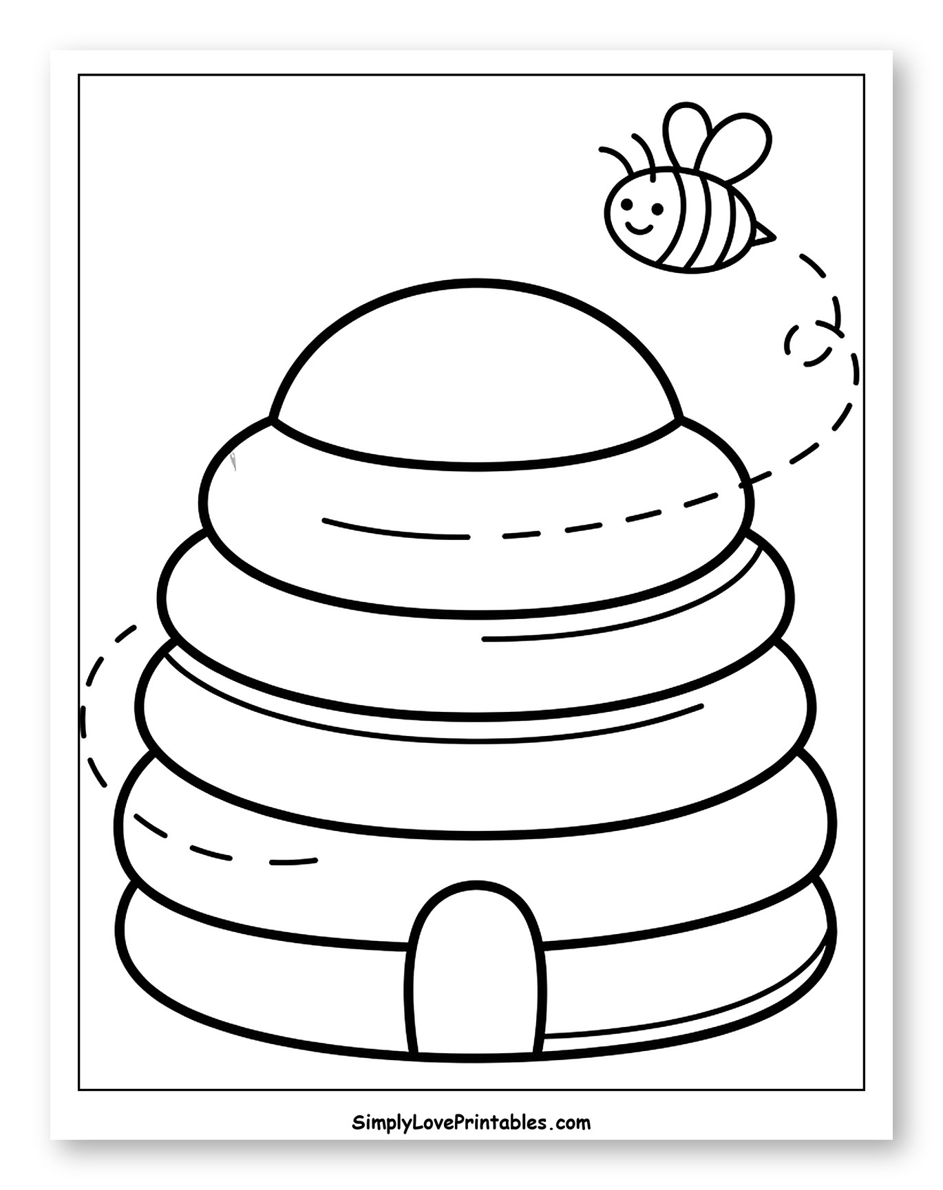 Cute Bee Flying Around a Beehive