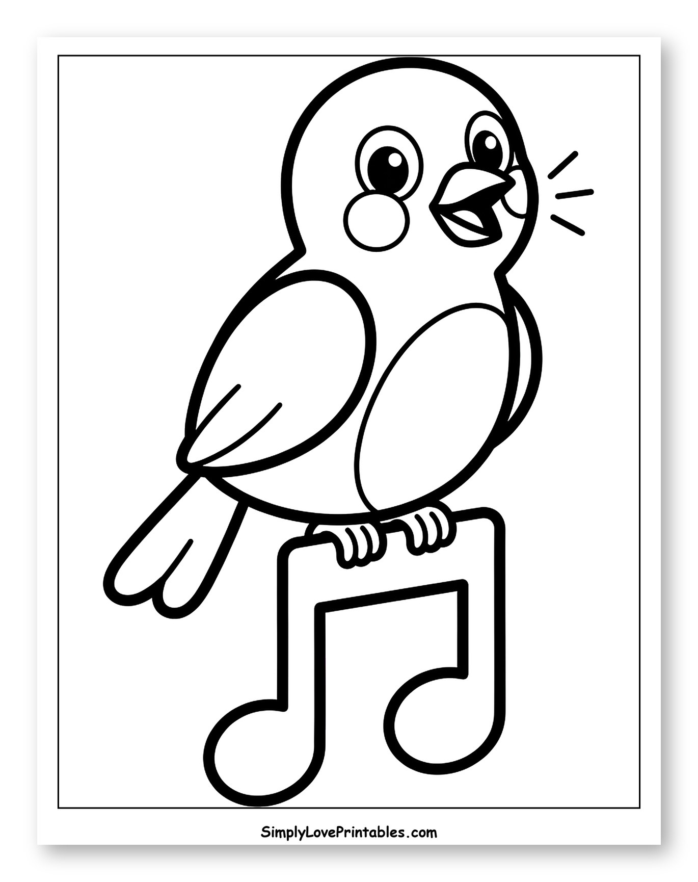 Cute Bird Perched on a Musical Note