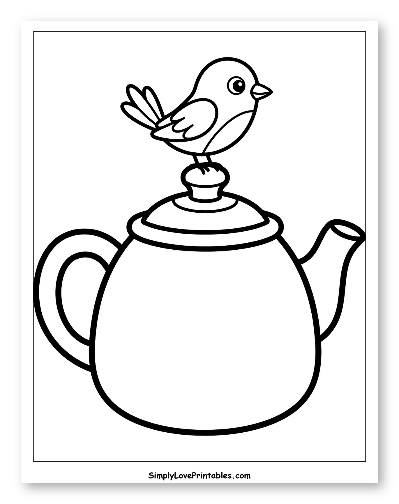 Cute Bird Perched on a Teapot