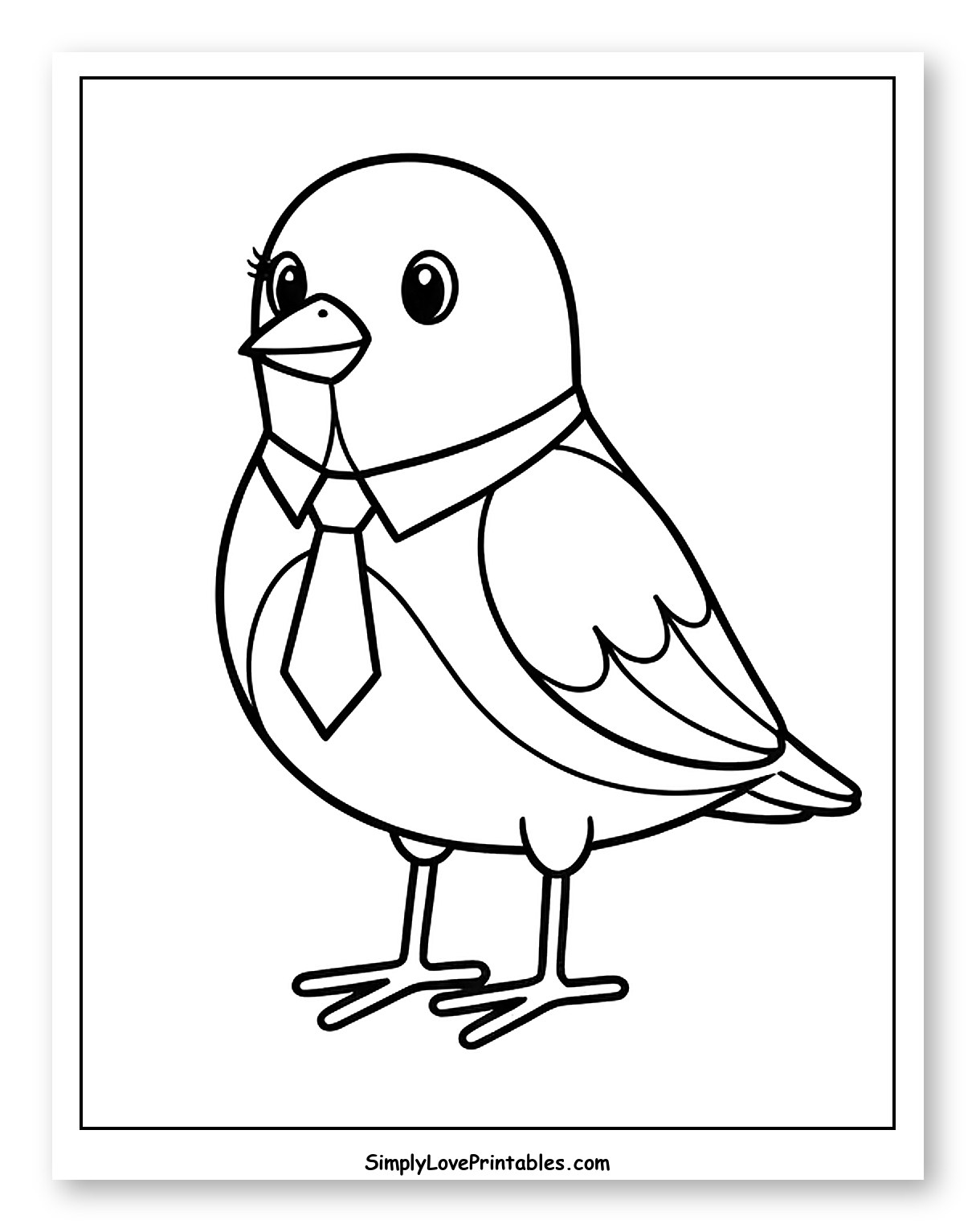 Cute Bird Wearing a Necktie and Collar