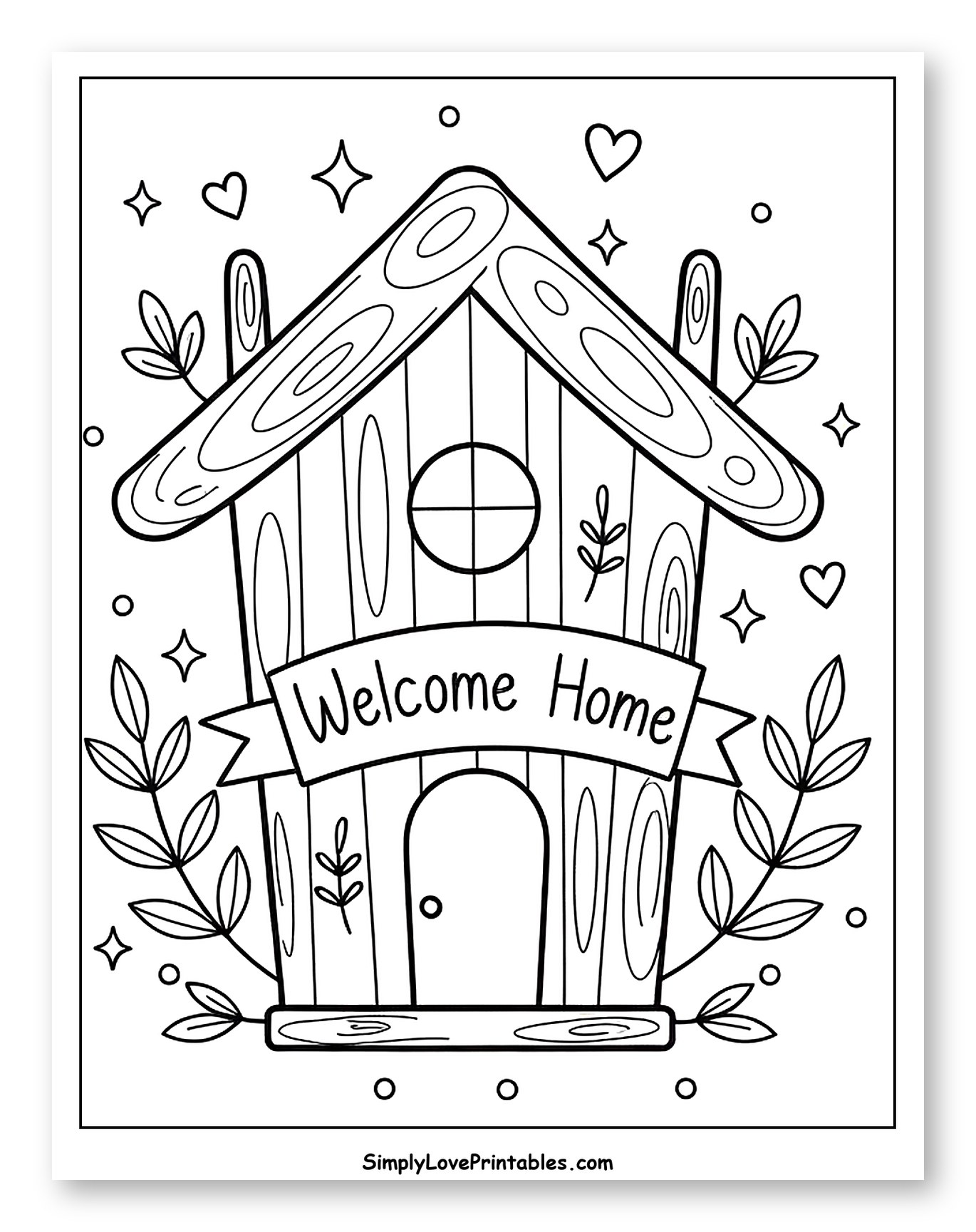 Cute Birdhouse with Welcome Home Banner