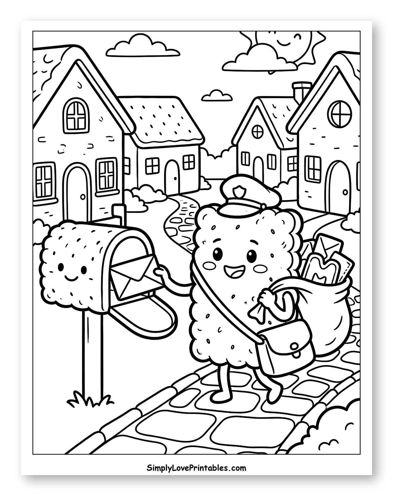 Cute Biscuit Postman Delivering Mail