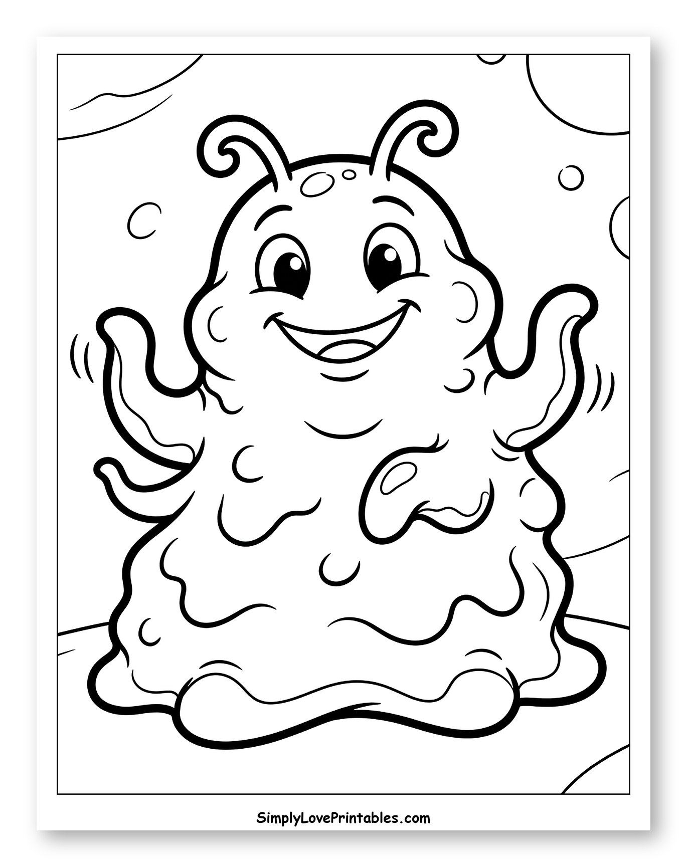 Cute Blob Monster with Wavy Limbs