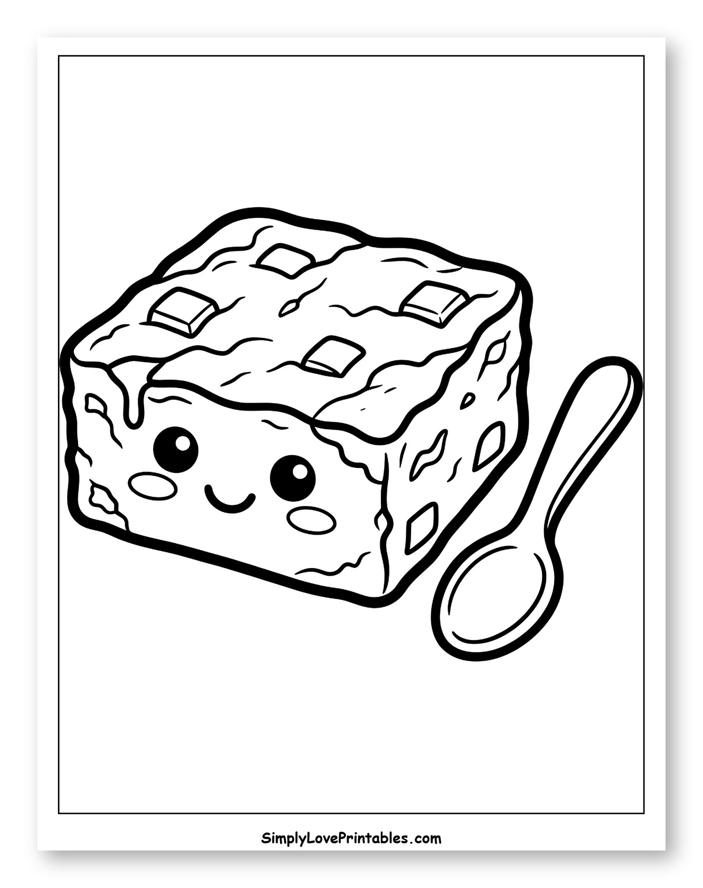 Cute Brownie with a Spoon