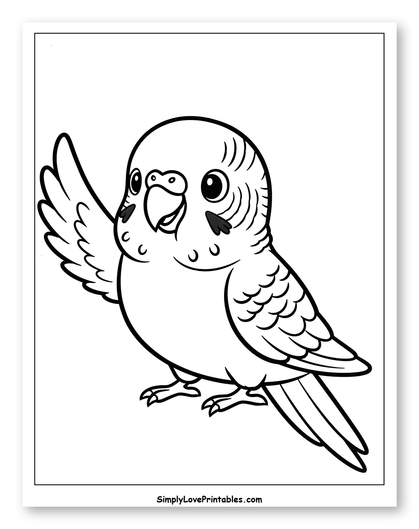 Cute Budgie Waving Hello