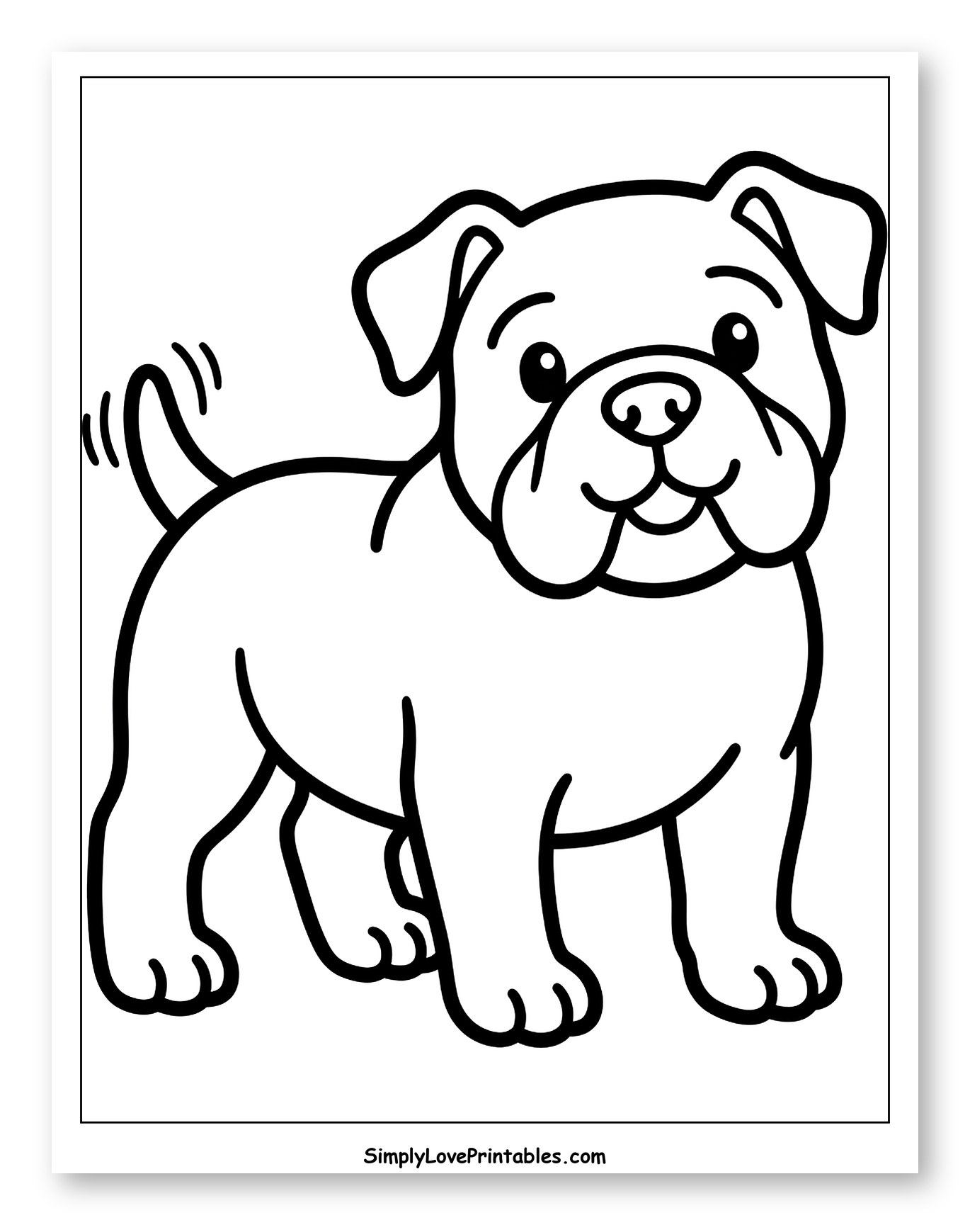 Cute Bulldog Puppy Wagging Tail