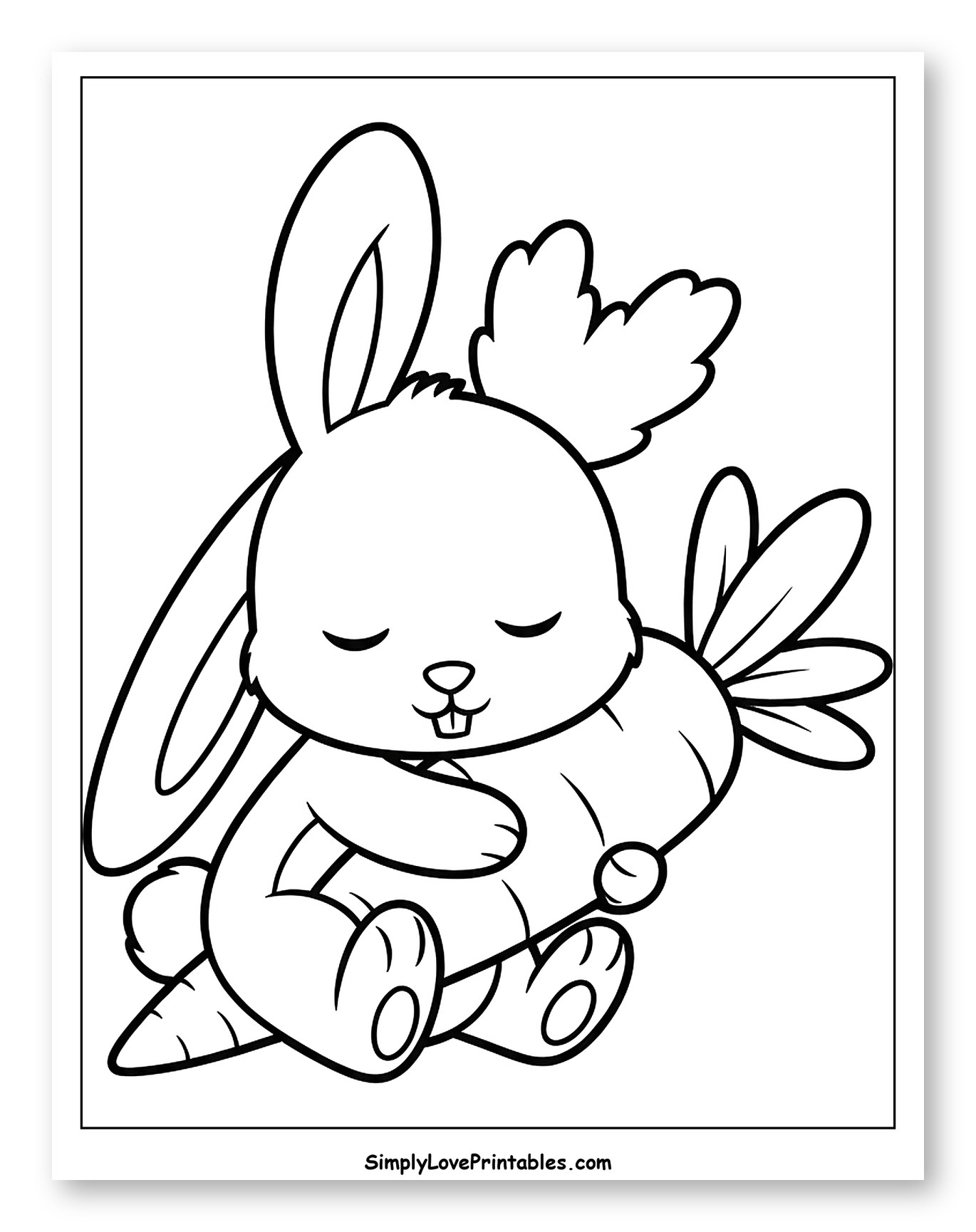 Cute Bunny Cuddling a Carrot
