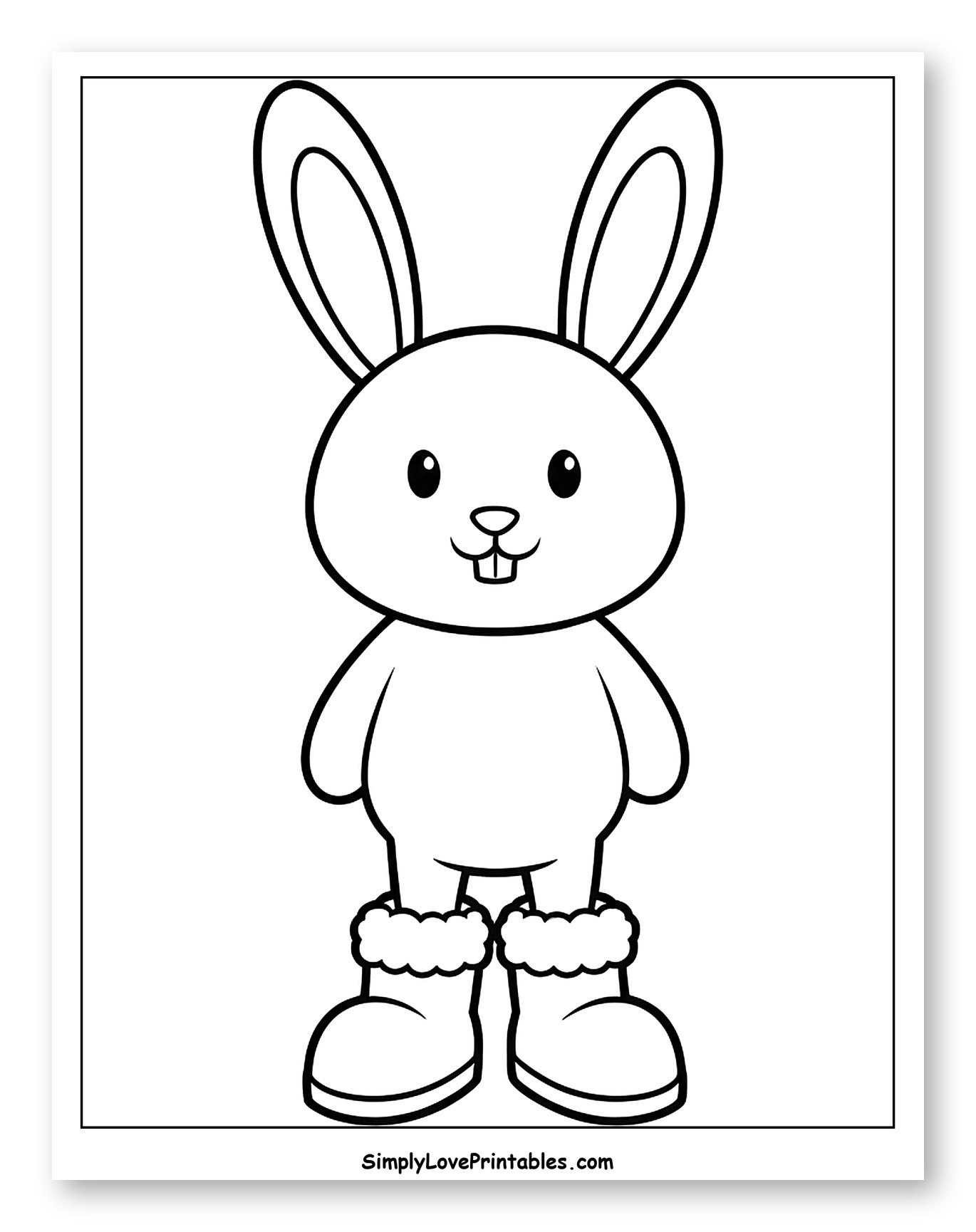 Cute Bunny Wearing Winter Boots