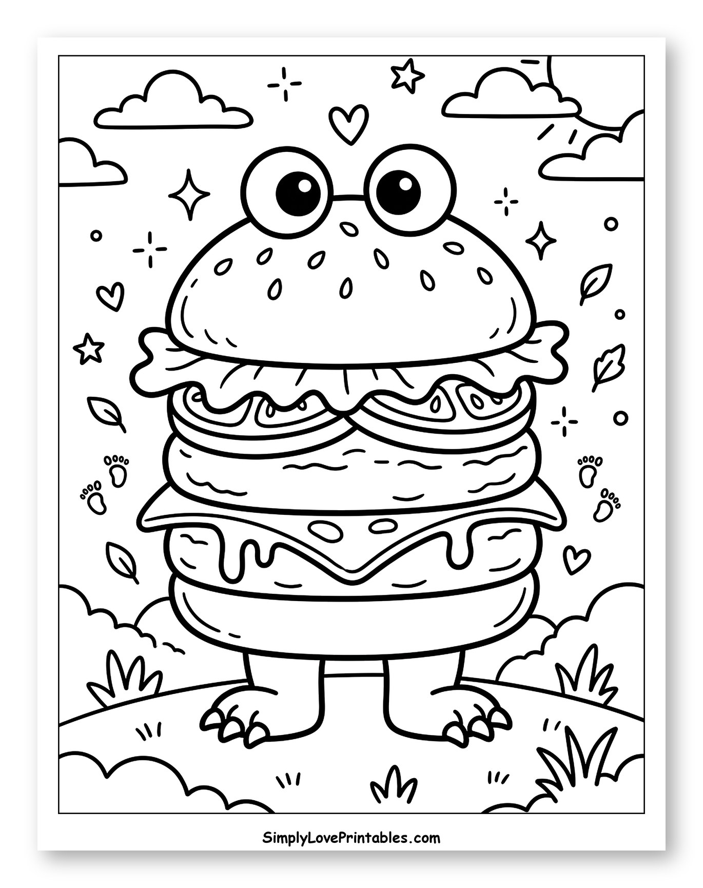 Cute Burger Frog with Googly Eyes