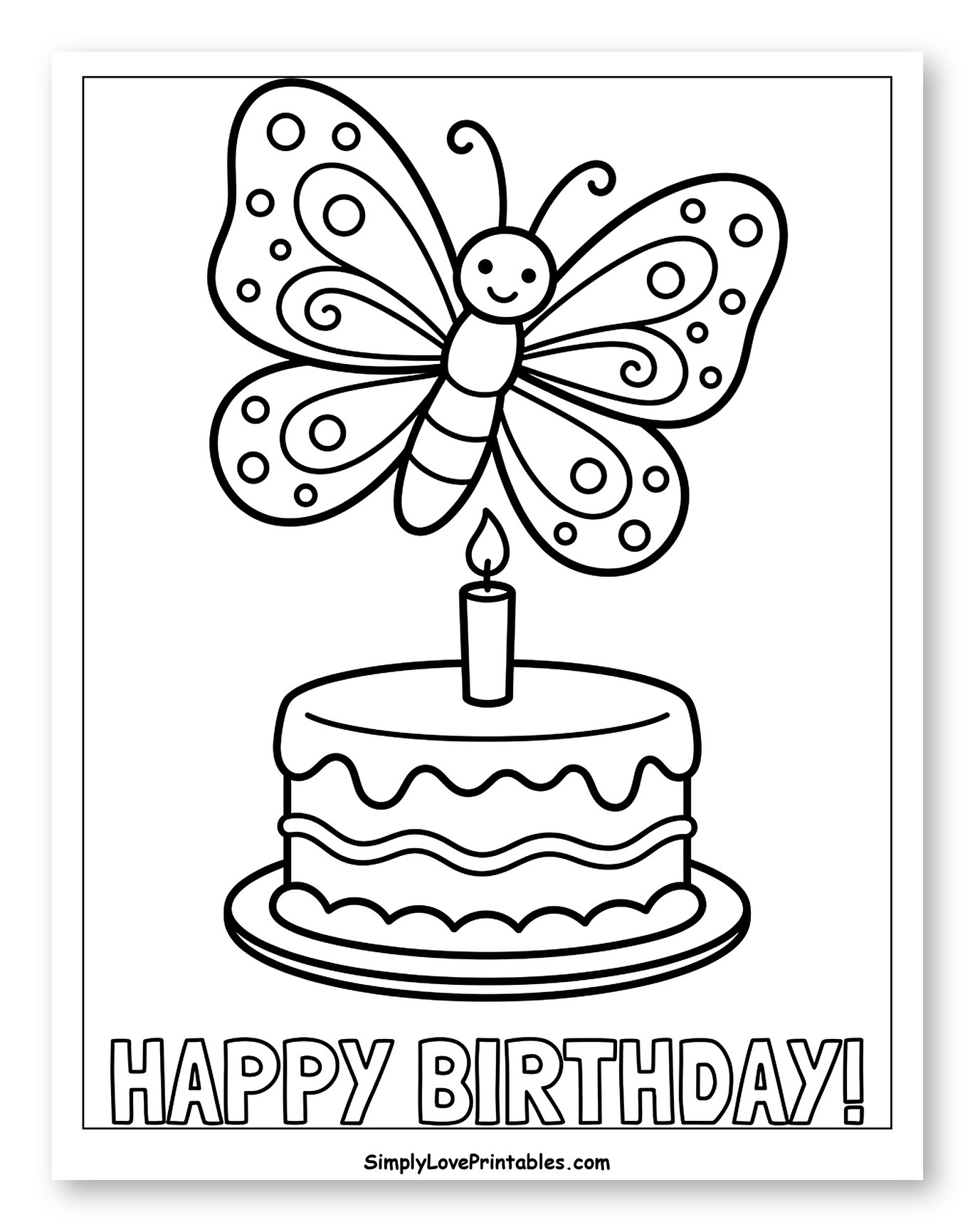 Cute Butterfly and Birthday Cake