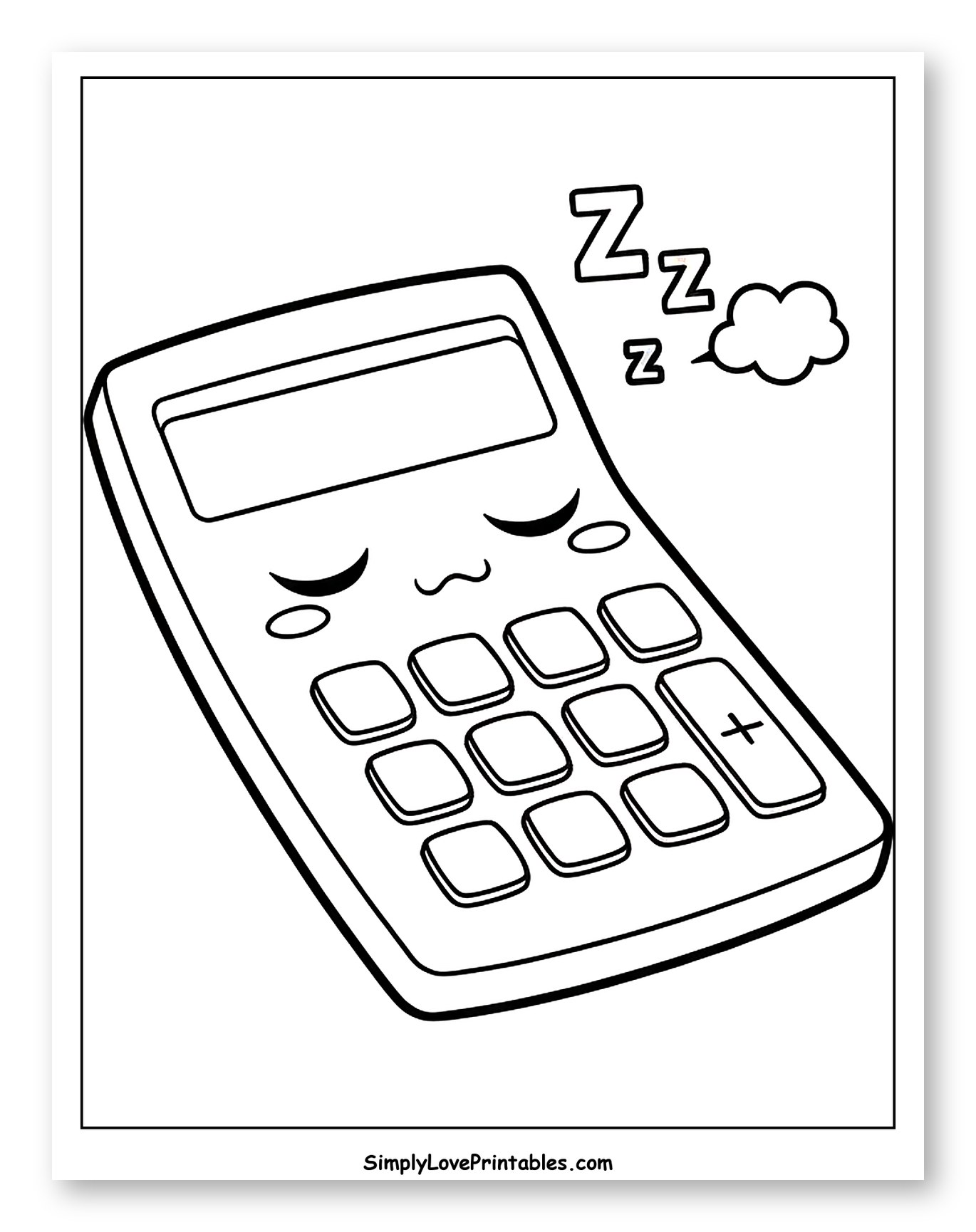 Cute Calculator Taking a Nap