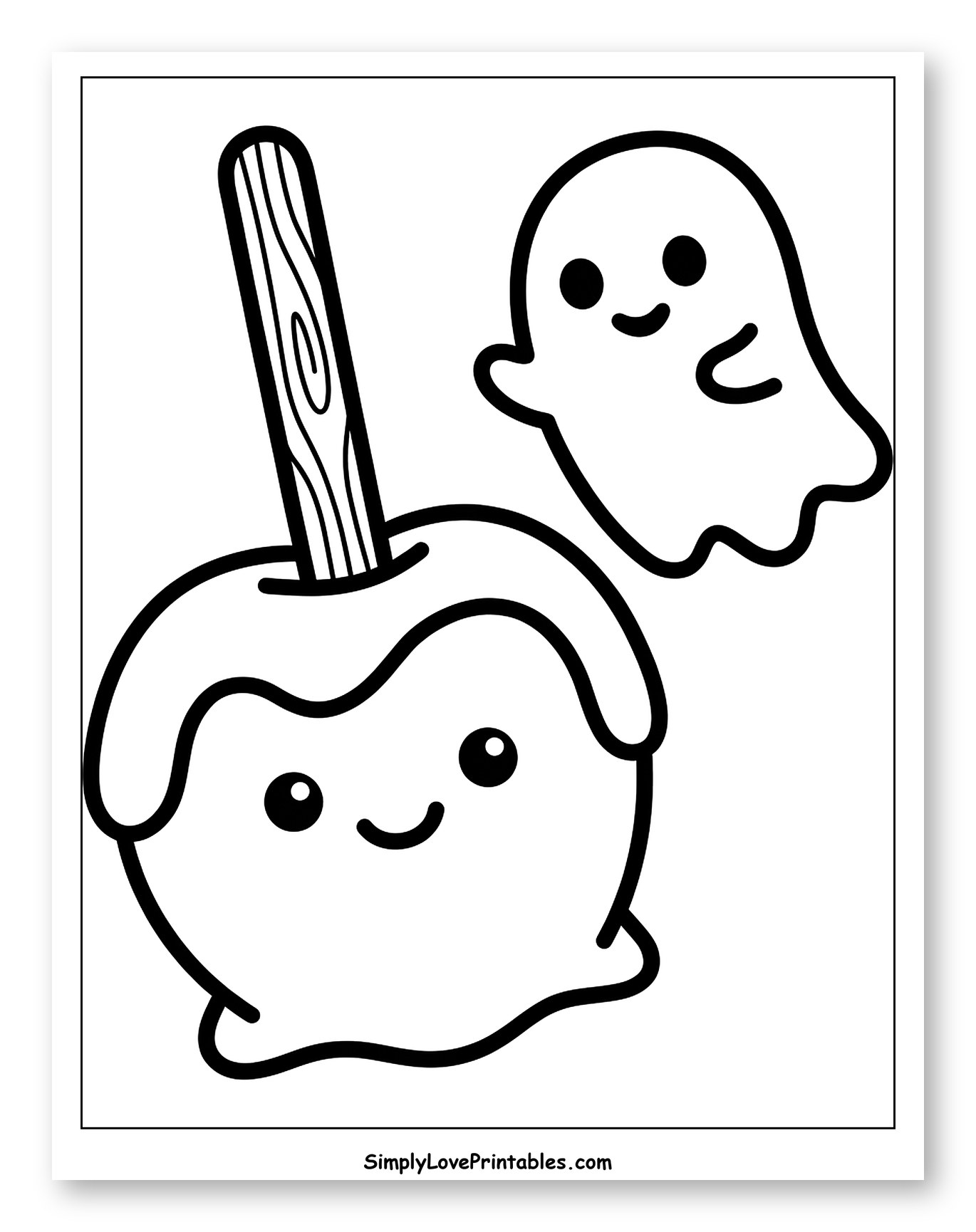 Cute Candy Apple and Friendly Ghost