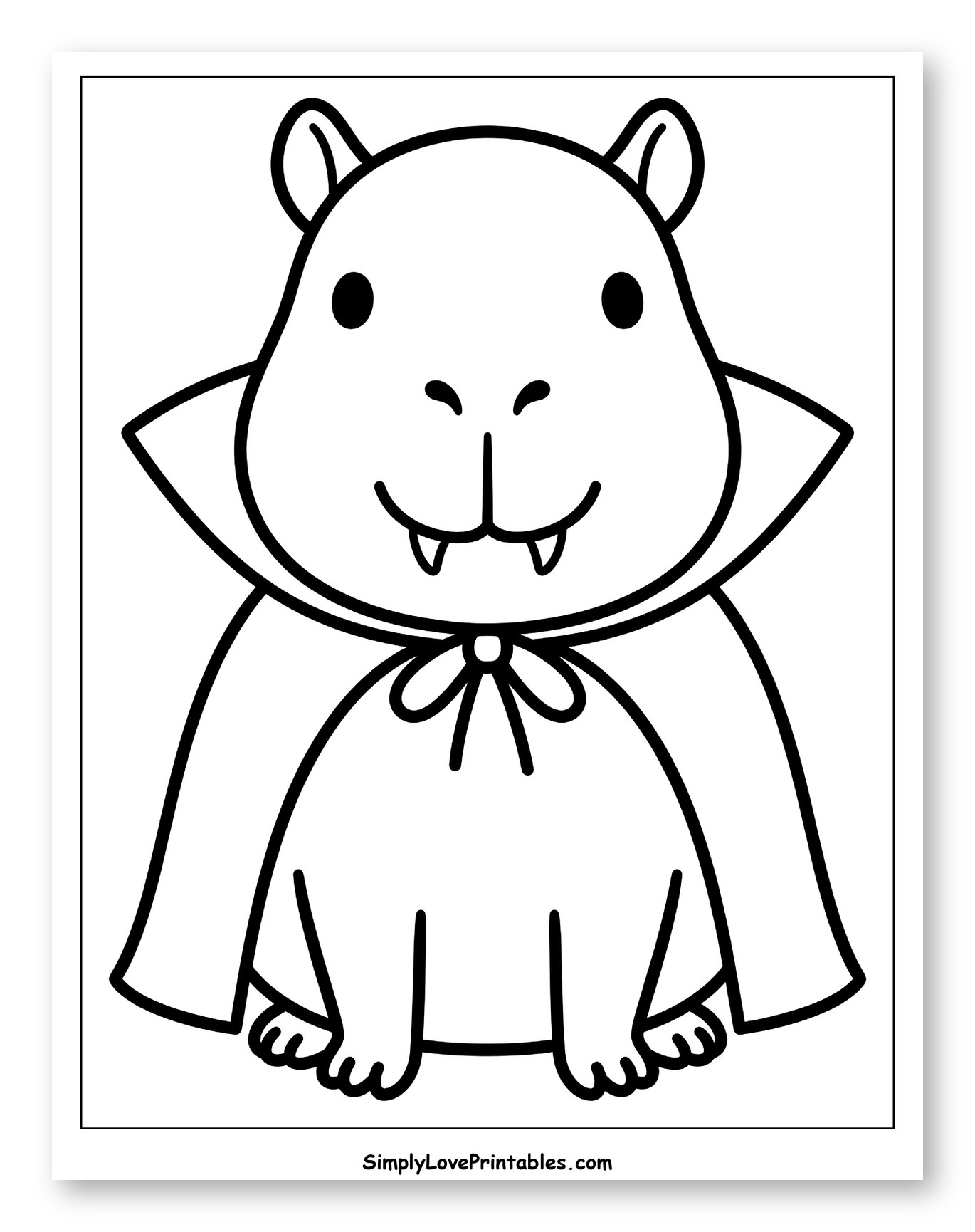 Cute Capybara Dressed as a Vampire