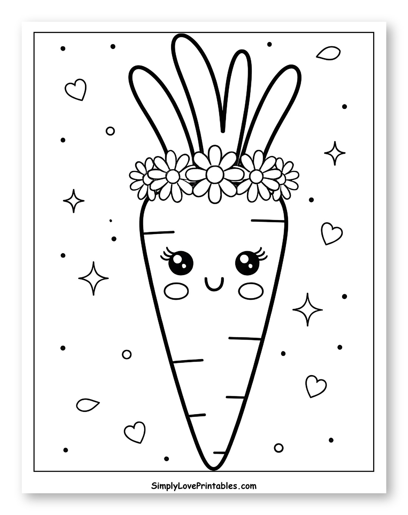 Cute Carrot Wearing a Flower Crown