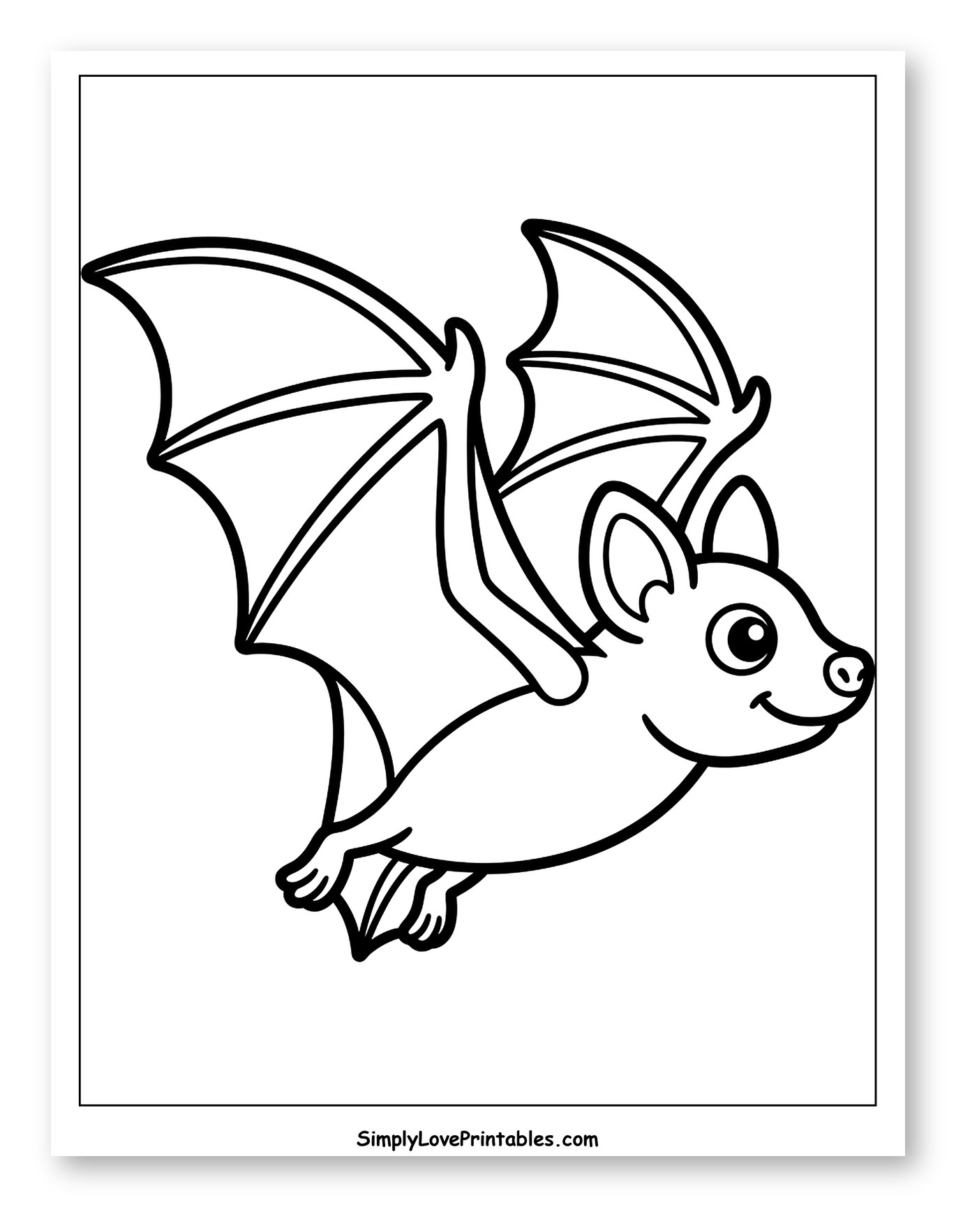 Cute Cartoon Bat Flying