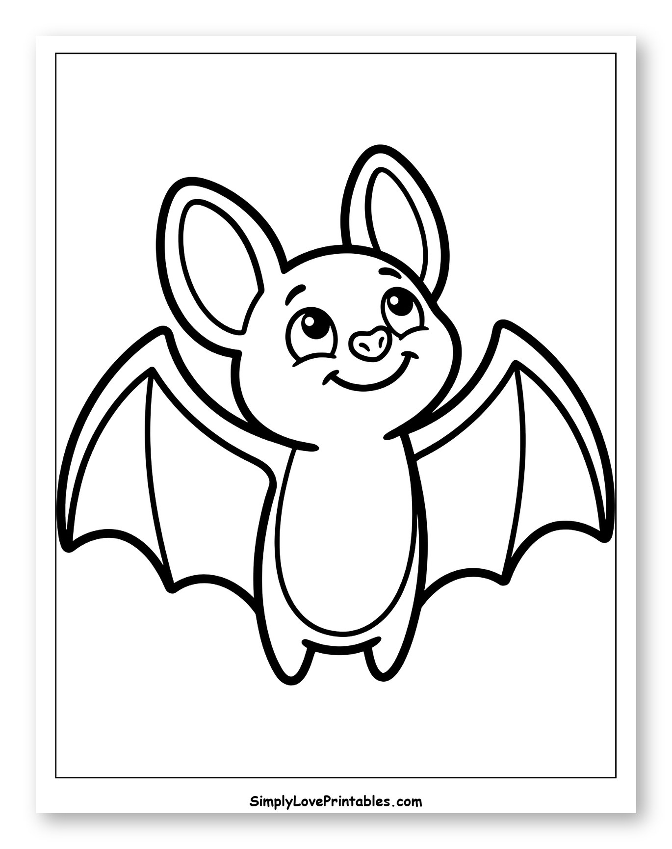 Cute Cartoon Bat Looking Up