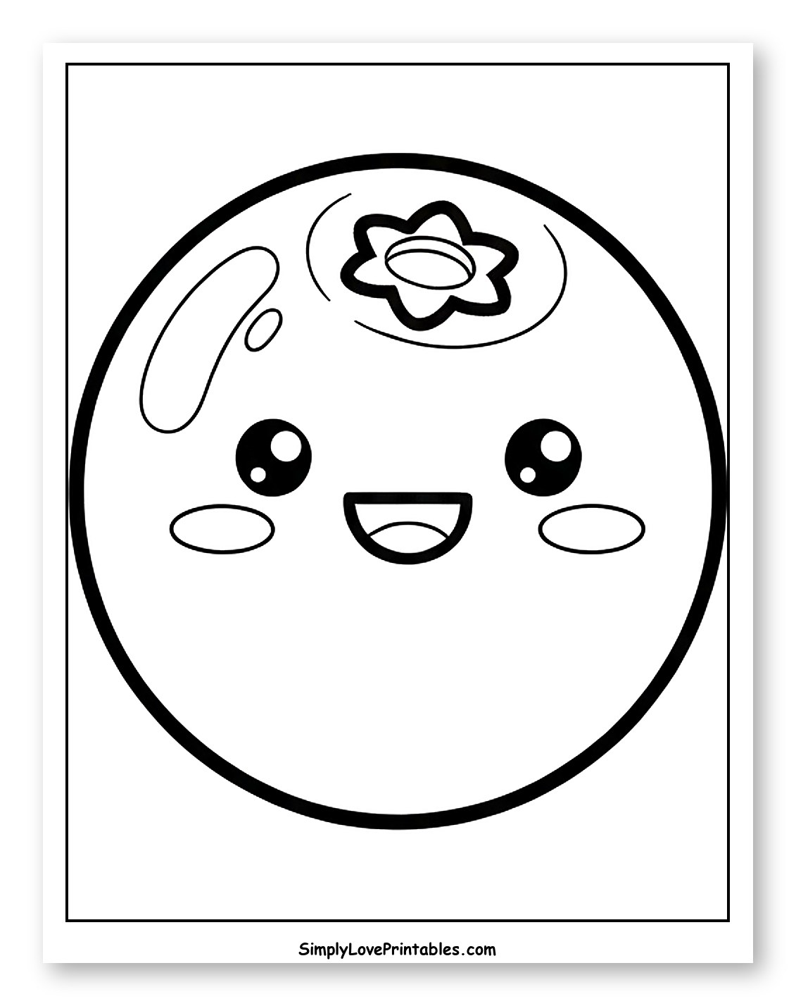Cute Cartoon Blueberry with Face