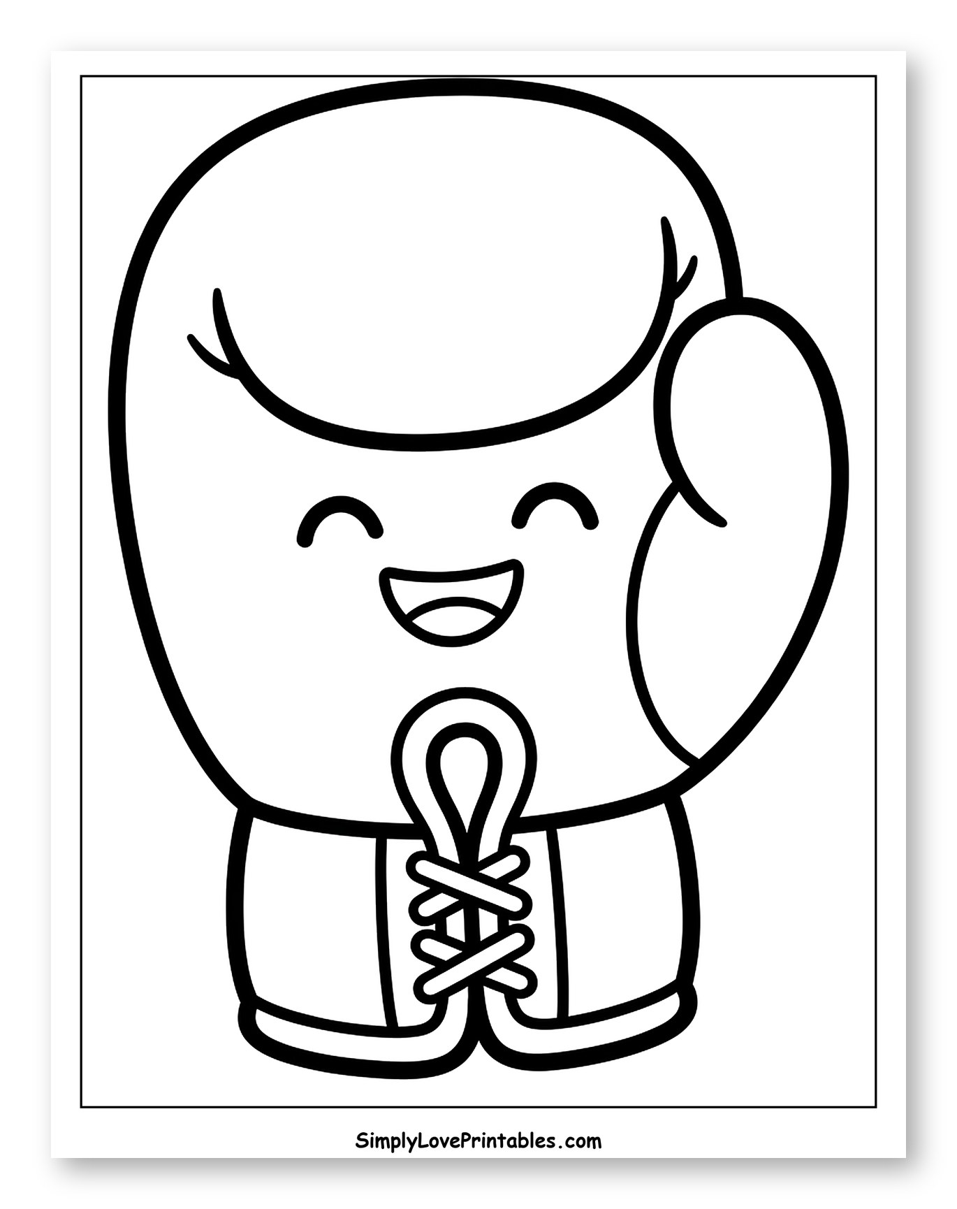 Cute Cartoon Boxing Glove with a Happy Face