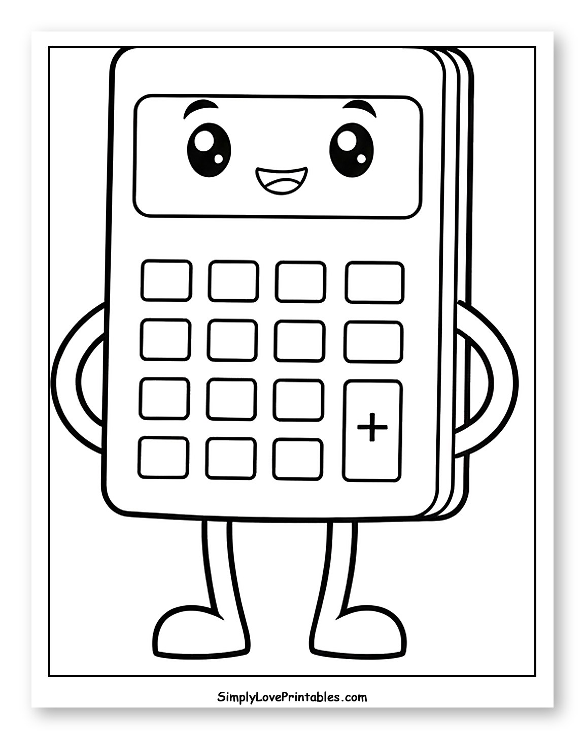 Cute Cartoon Calculator Character