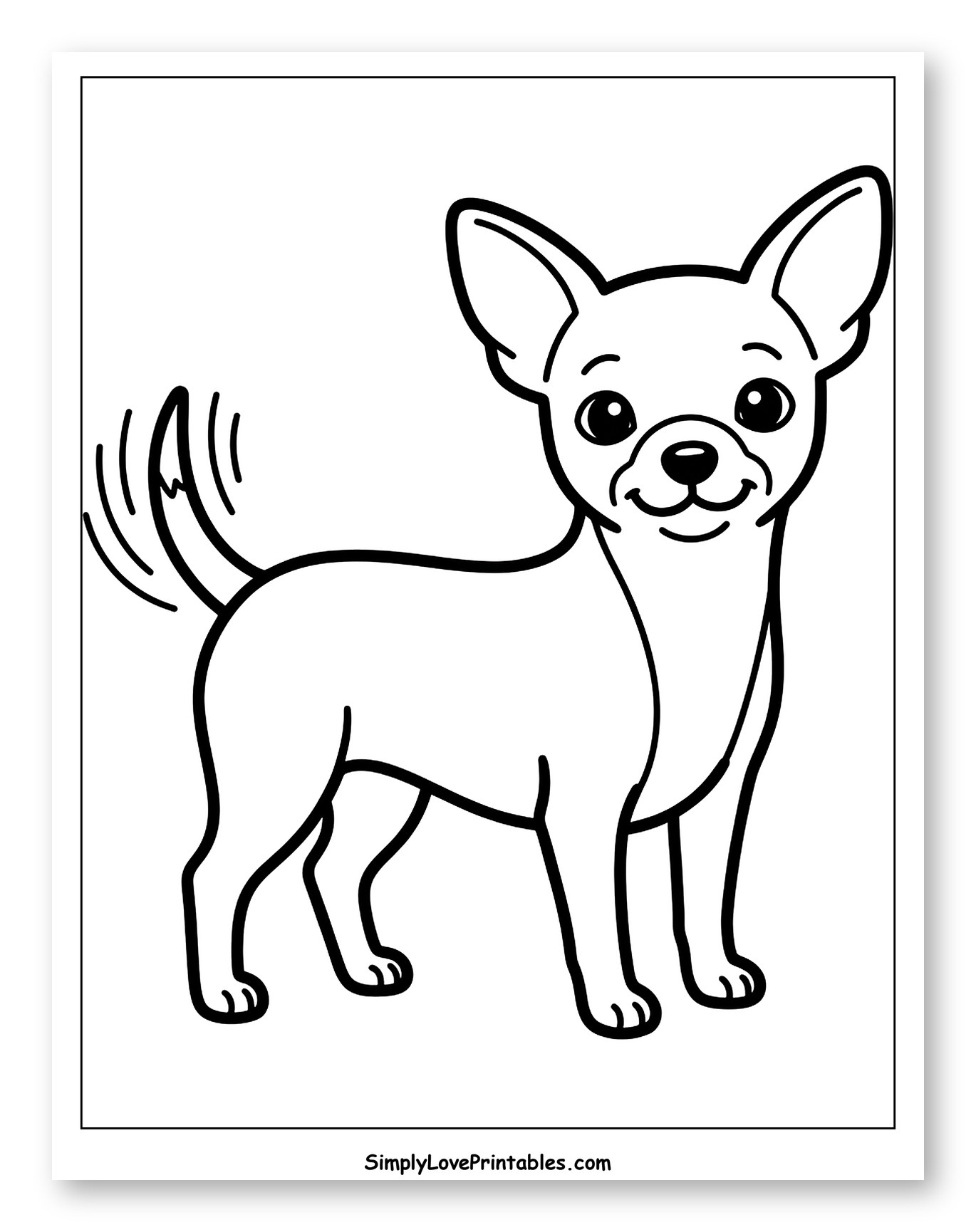 Cute Cartoon Chihuahua Wagging Tail