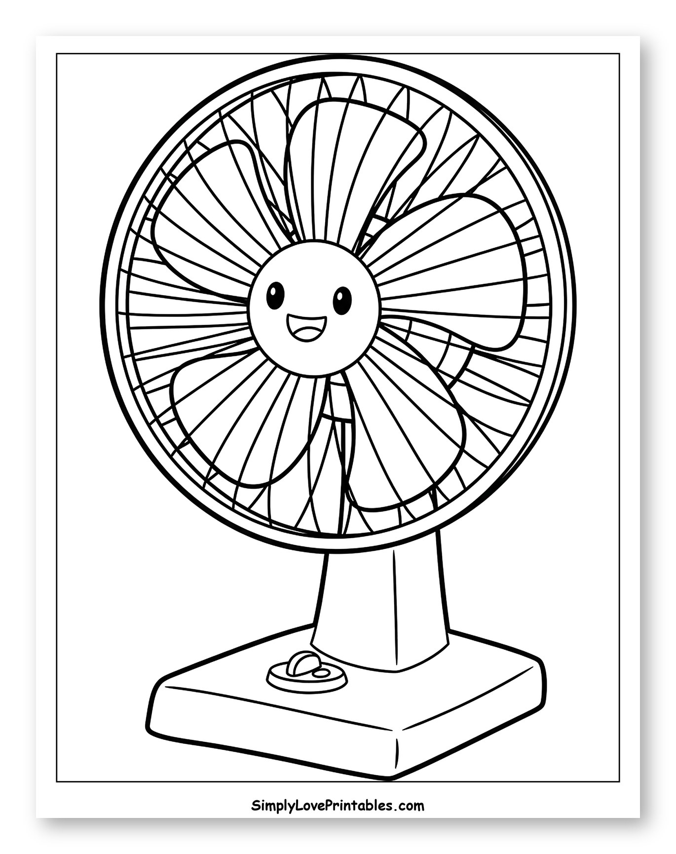 Cute Cartoon Desk Fan with a Happy Face