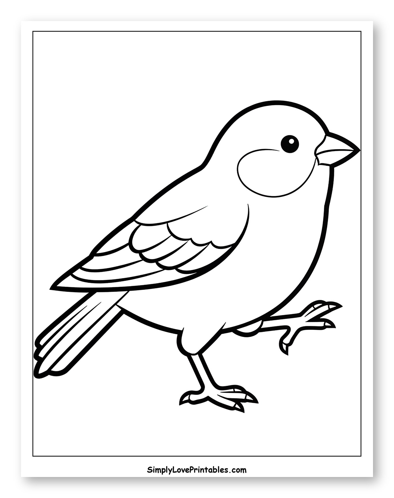 Cute Cartoon Finch Bird Standing