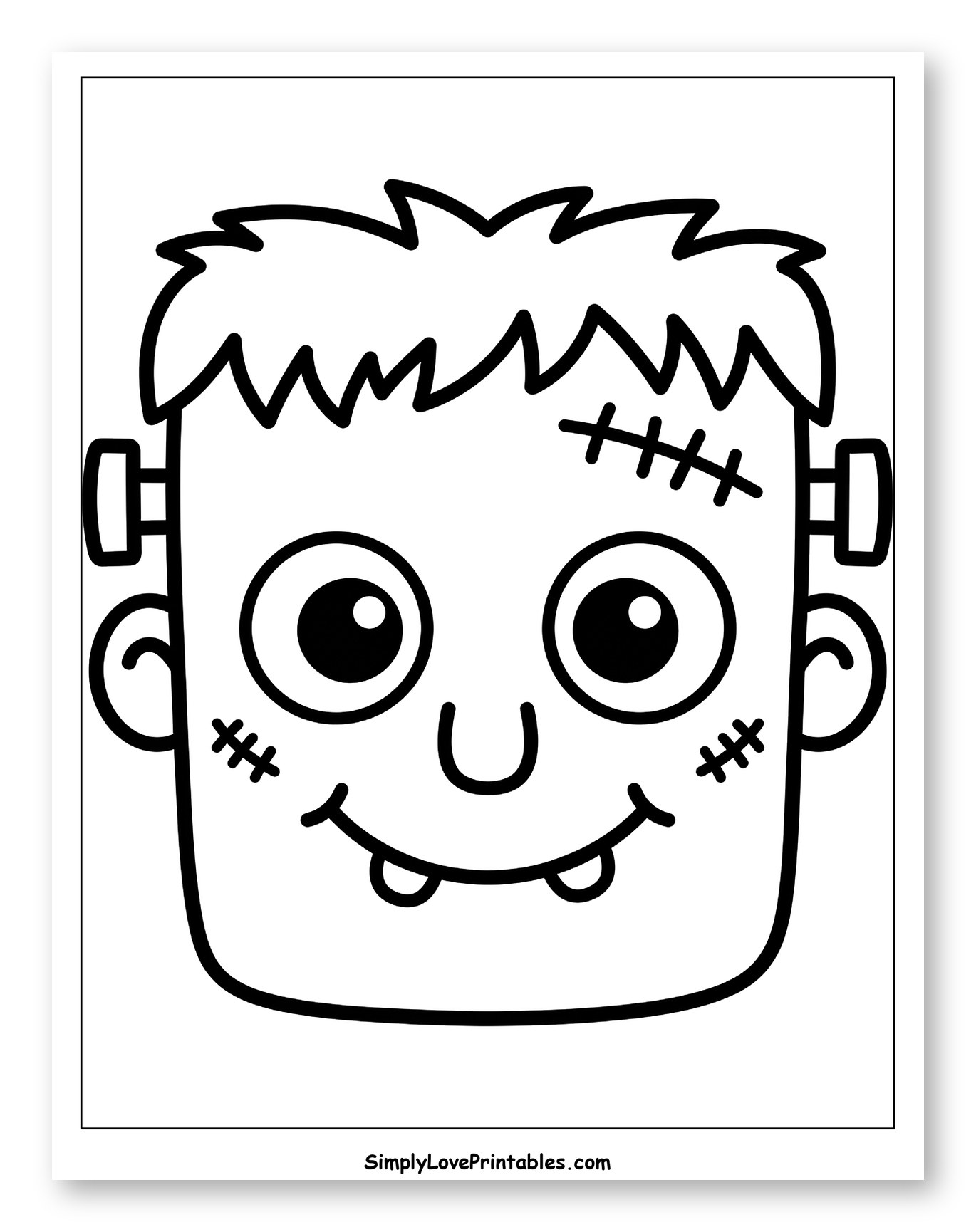 Cute Cartoon Frankenstein Monster Head