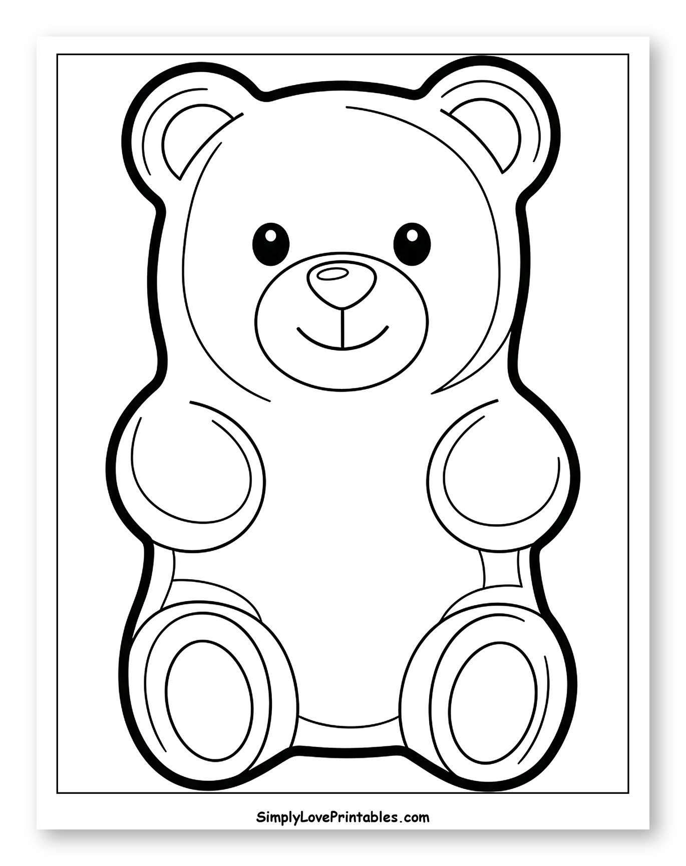 Cute Cartoon Gummy Bear Outline