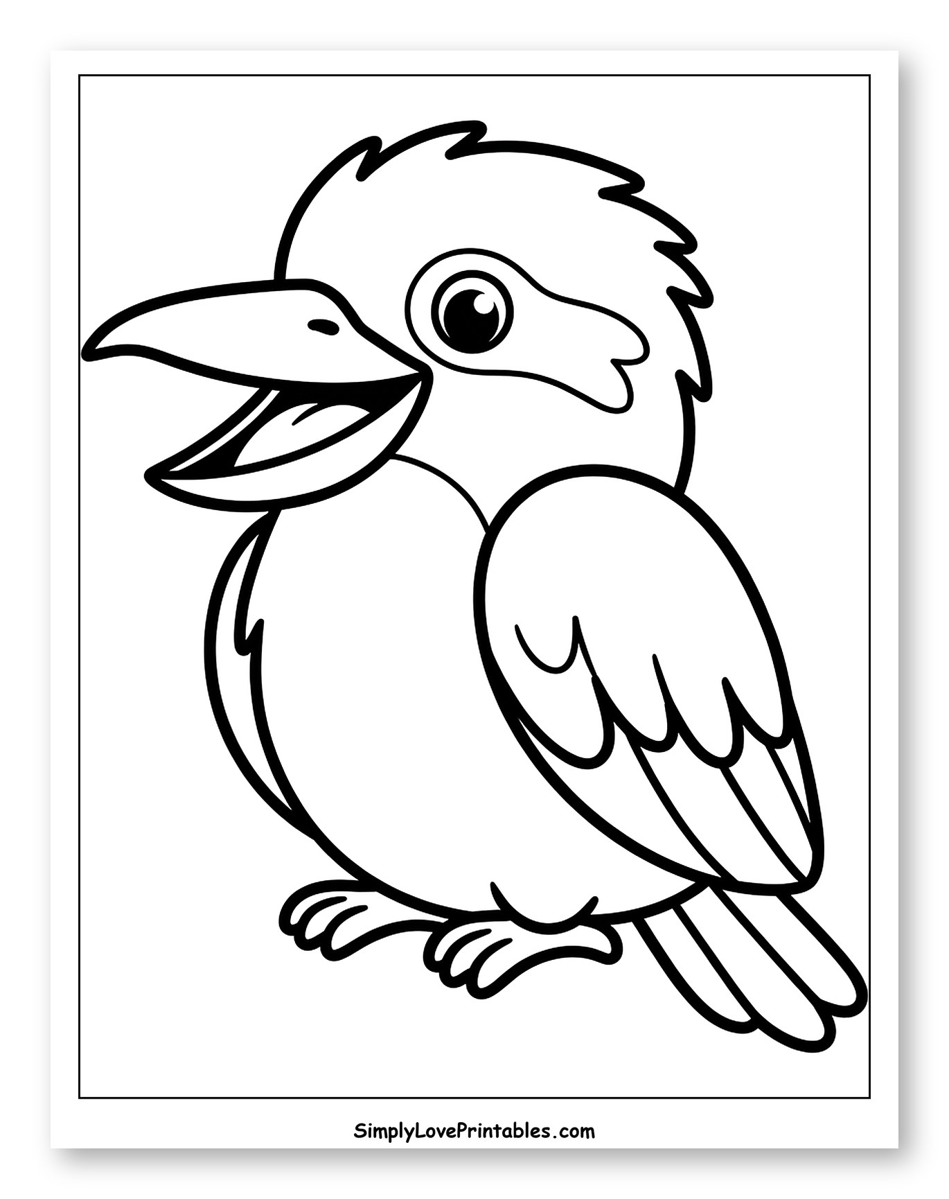 Cute Cartoon Kookaburra Bird