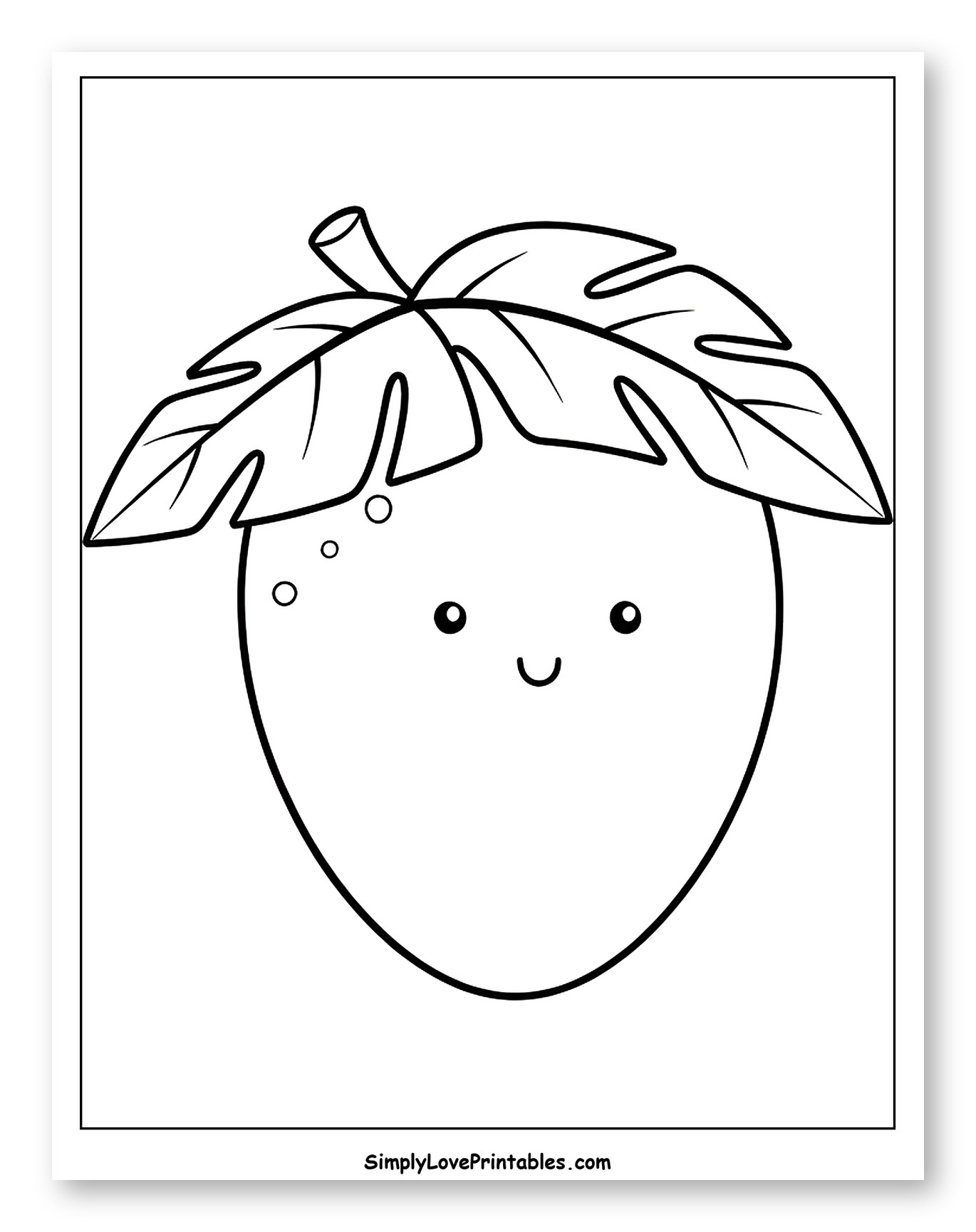 Cute Cartoon Mango with a Happy Face
