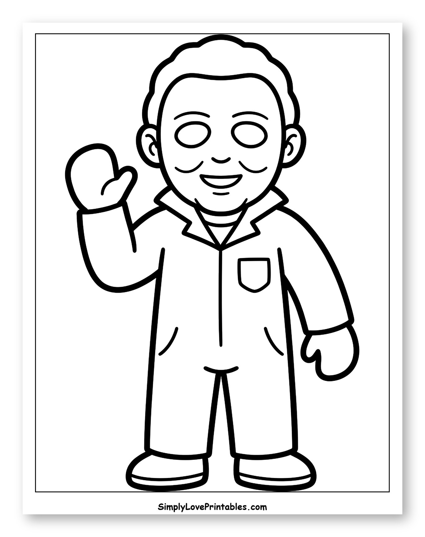 Cute Cartoon Michael Myers Waving Right Hand
