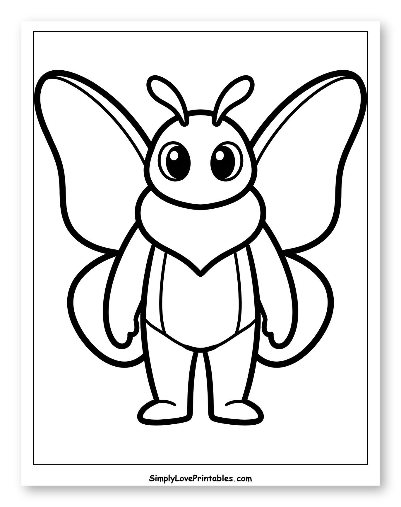Cute Cartoon Moth Character