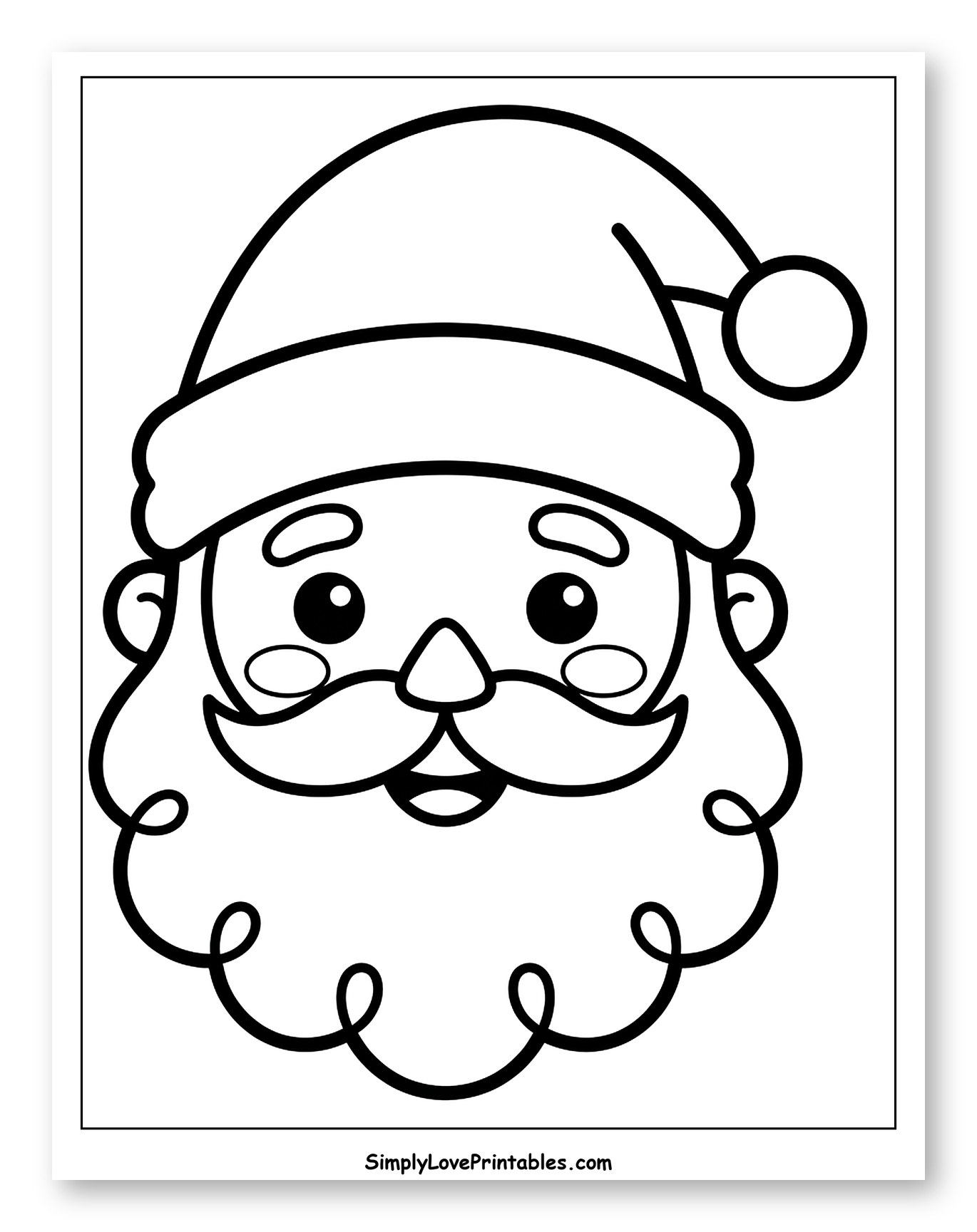 Cute Cartoon Santa Claus with Fluffy Beard