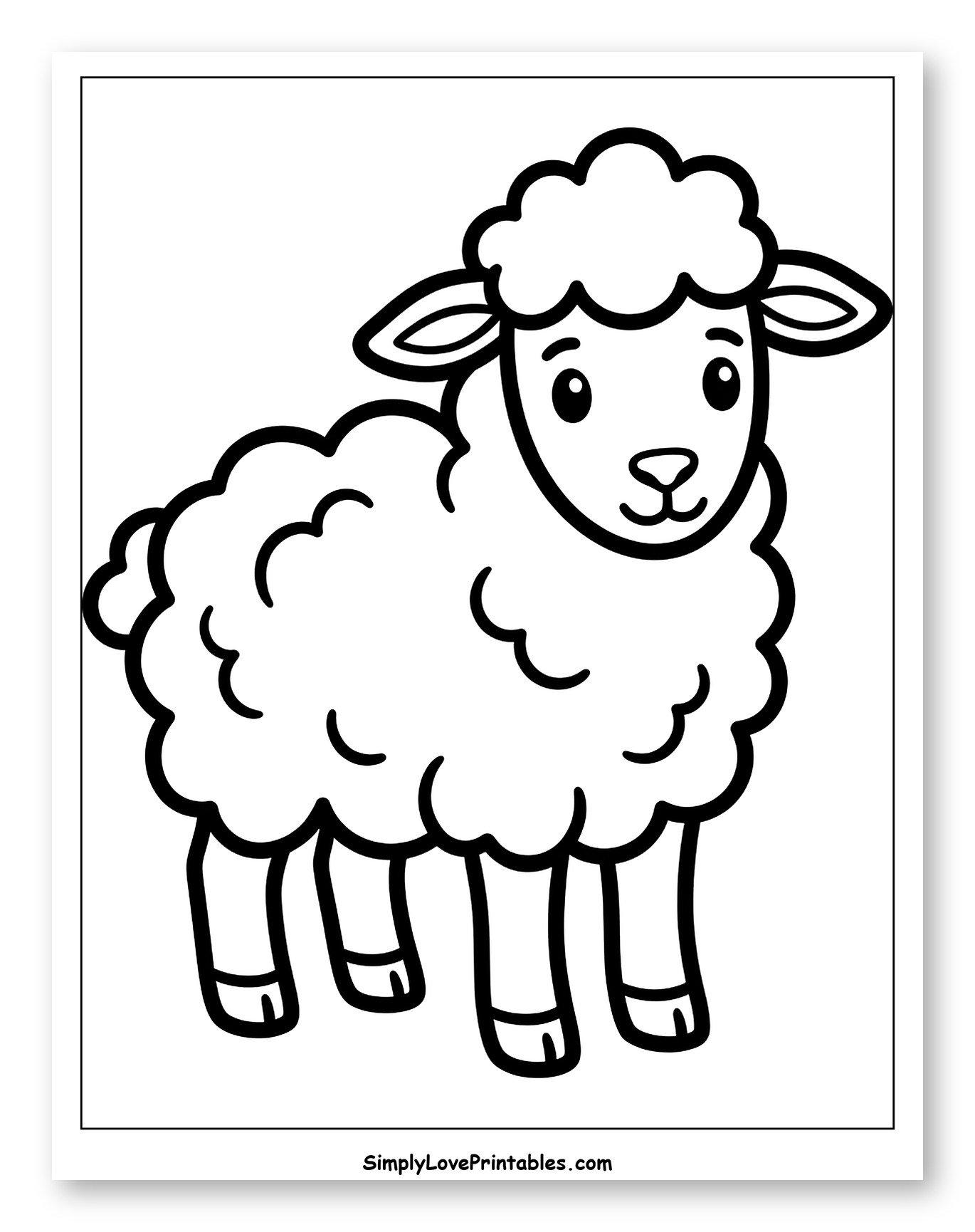 Cute Cartoon Sheep Standing Up