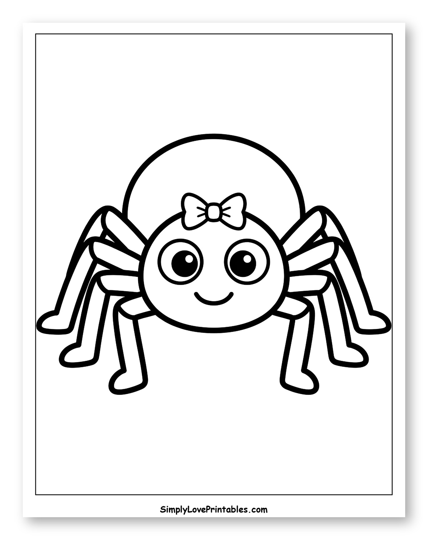 Cute Cartoon Spider with a Bow