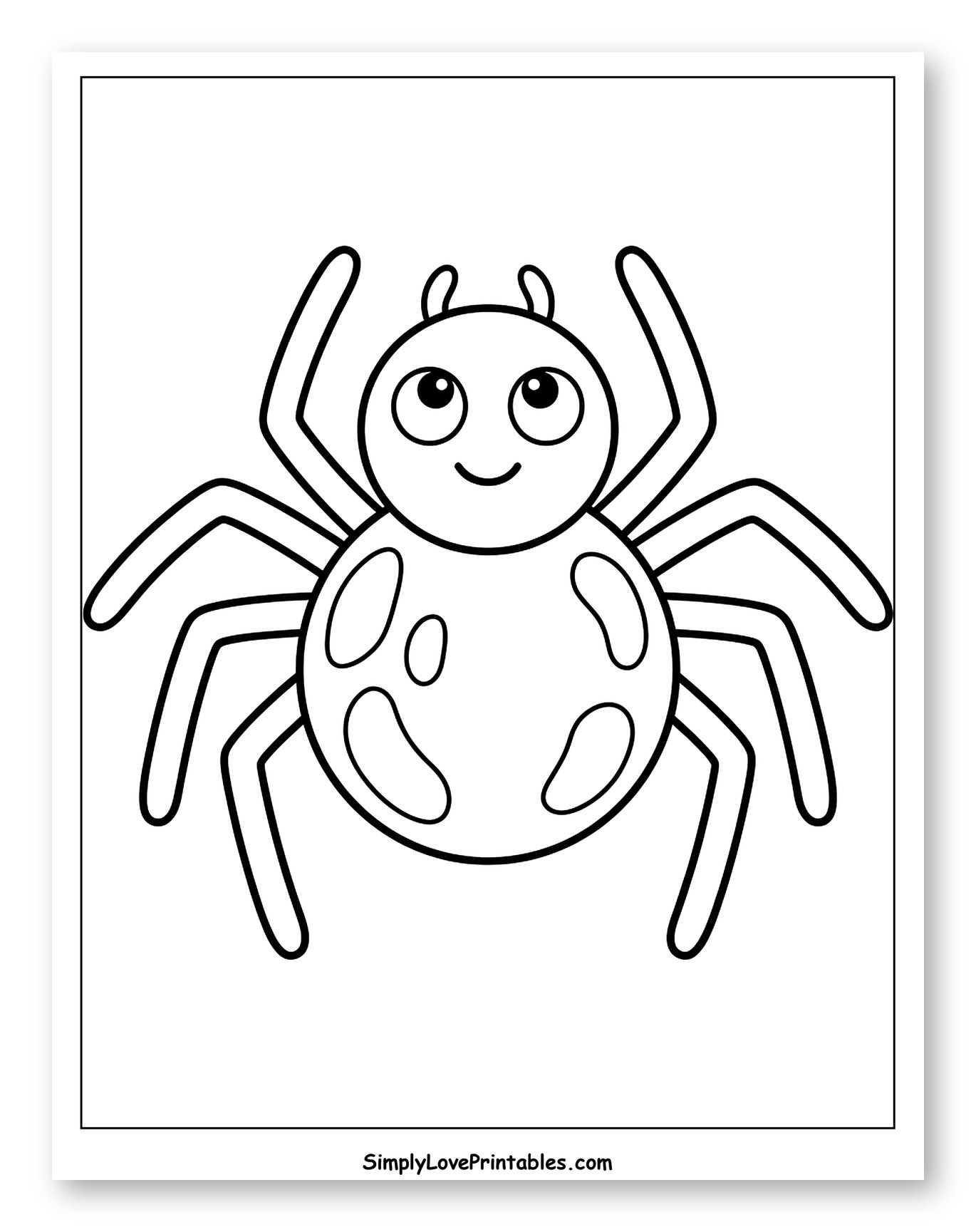Cute Cartoon Spider with Spots